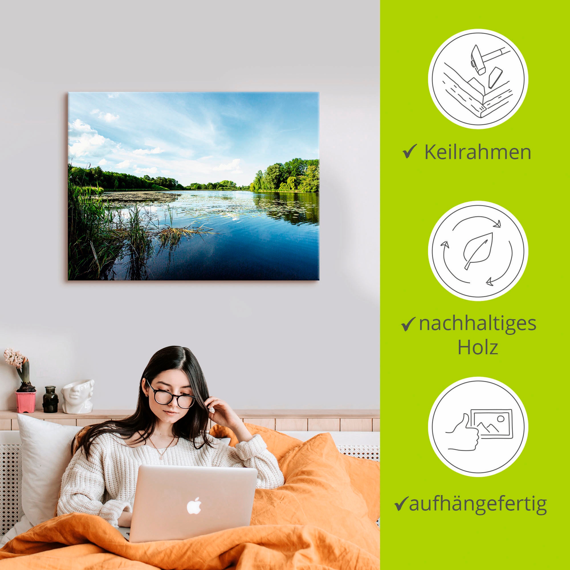 Artland Wandbild »Idylle pur«, Gewässer, (1 St.), als Leinwandbild, Poster, Wandaufkleber in verschied. Größen