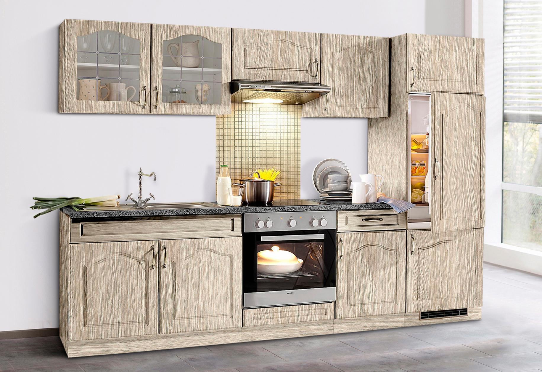 wiho Küchen Küchenzeile E-Geräten, mit | 270 Breite bestellen cm, Cerankochfeld mit BAUR »Linz«