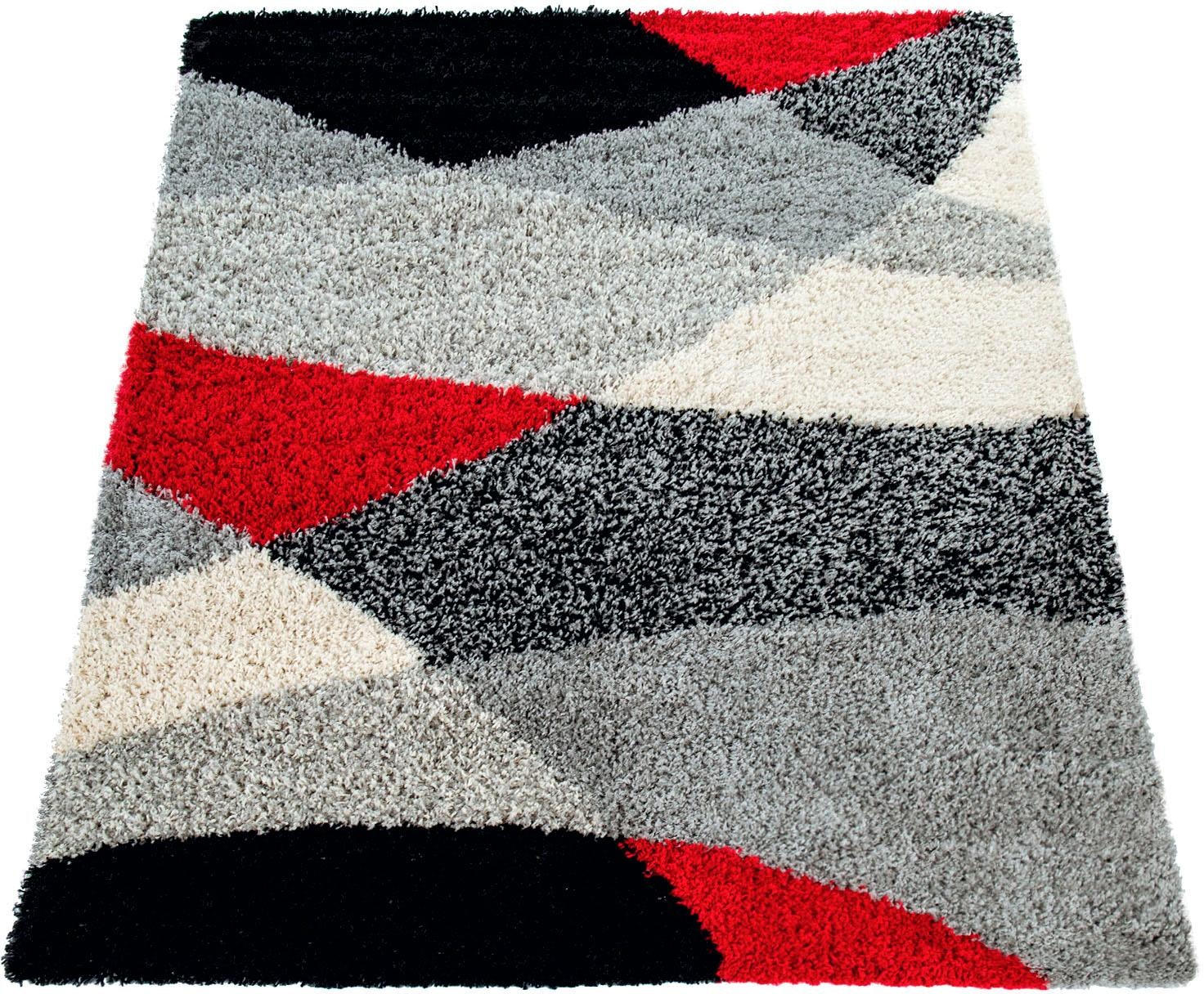 Paco Home Hochflor-Teppich »Mango 308«, rechteckig, 34 mm Höhe, weicher Shaggy, modernes Design, ideal im Wohnzimmer & Schlafzimmer