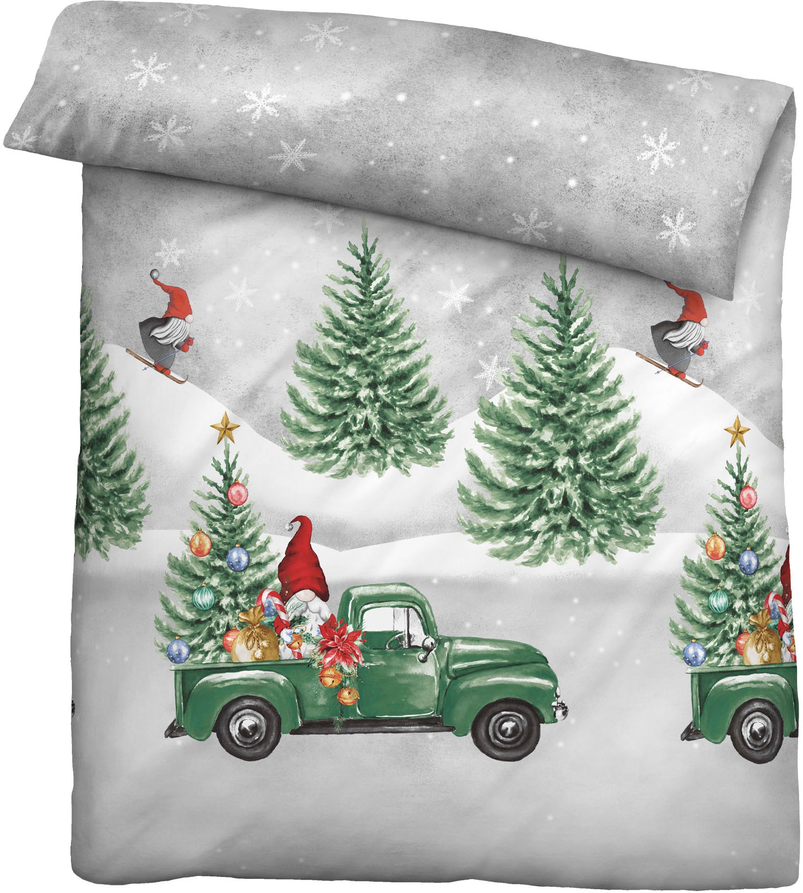 Biberna Bettwäsche »0004102« 2 Stk. tlg. wohlig warm + weich, pflegeleicht, 100% Baumwolle, Reißverschluss