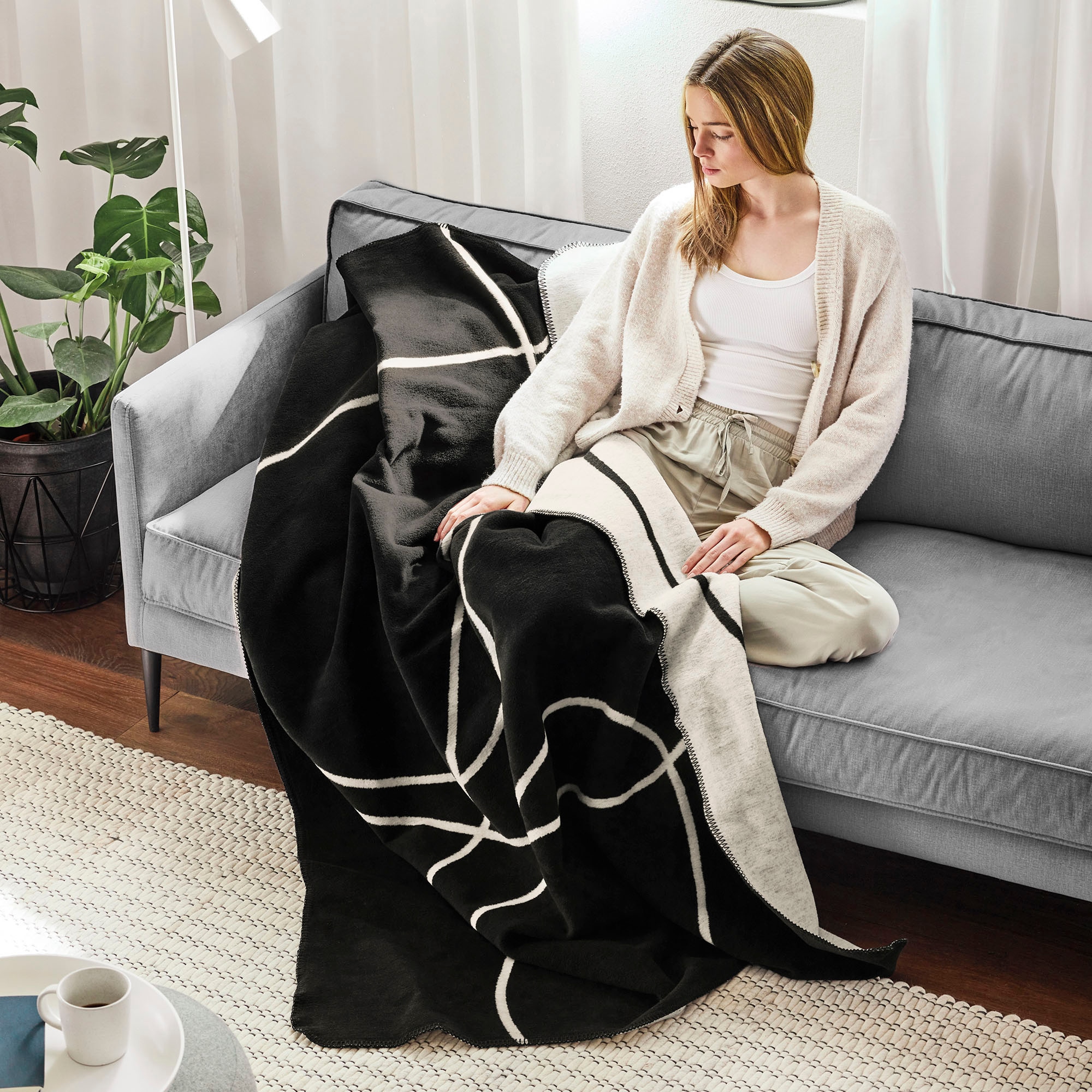 auf Rechnung »Jacquard | Wohndecke BAUR IBENA One Nanaimo«, Design Line trendigen Decke im