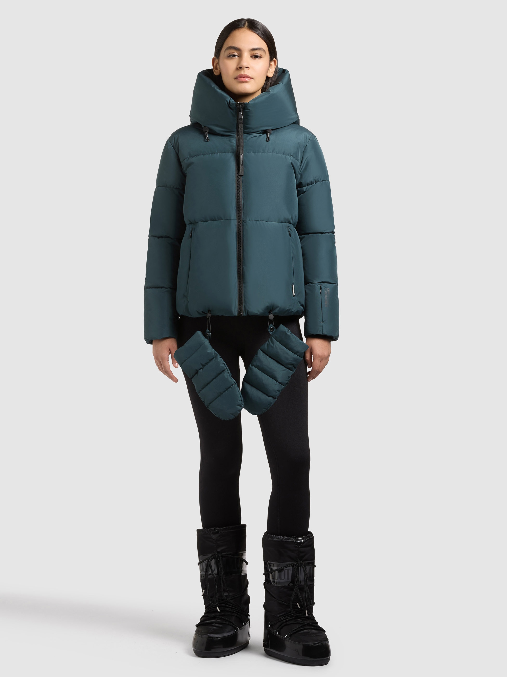 khujo Steppjacke »AUDREY2 WITH GLOVES« mit Kapuze