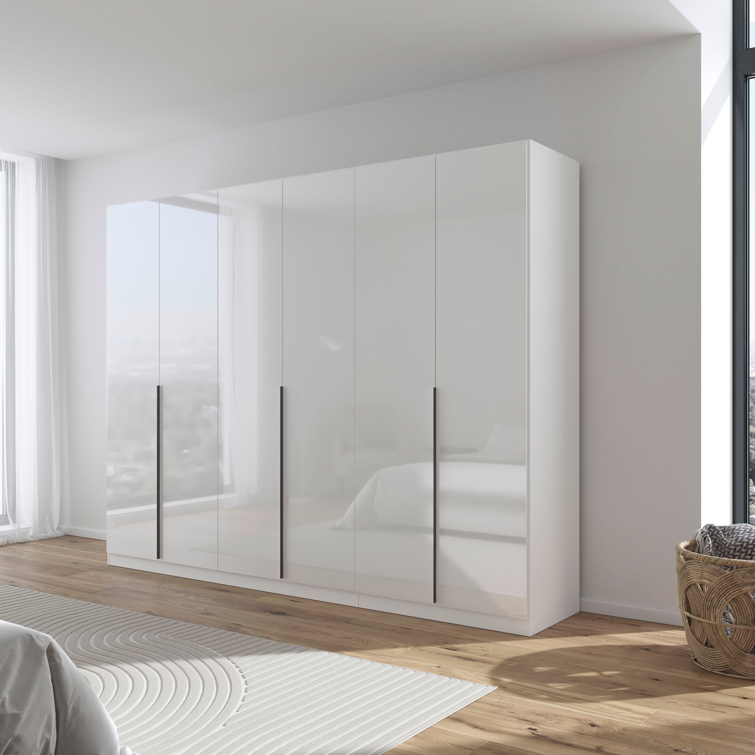 rauch Drehtürenschrank »Kleiderschrank Schrank Garderobe AGORDO TOPSELLER Schlafzimmer«, (in zwei Griff-Farben mit Dekor- oder Hochglanzfront), durchdachte Innenausstattung, in 6 Breiten und 2 Höhen MADE IN GERMANY