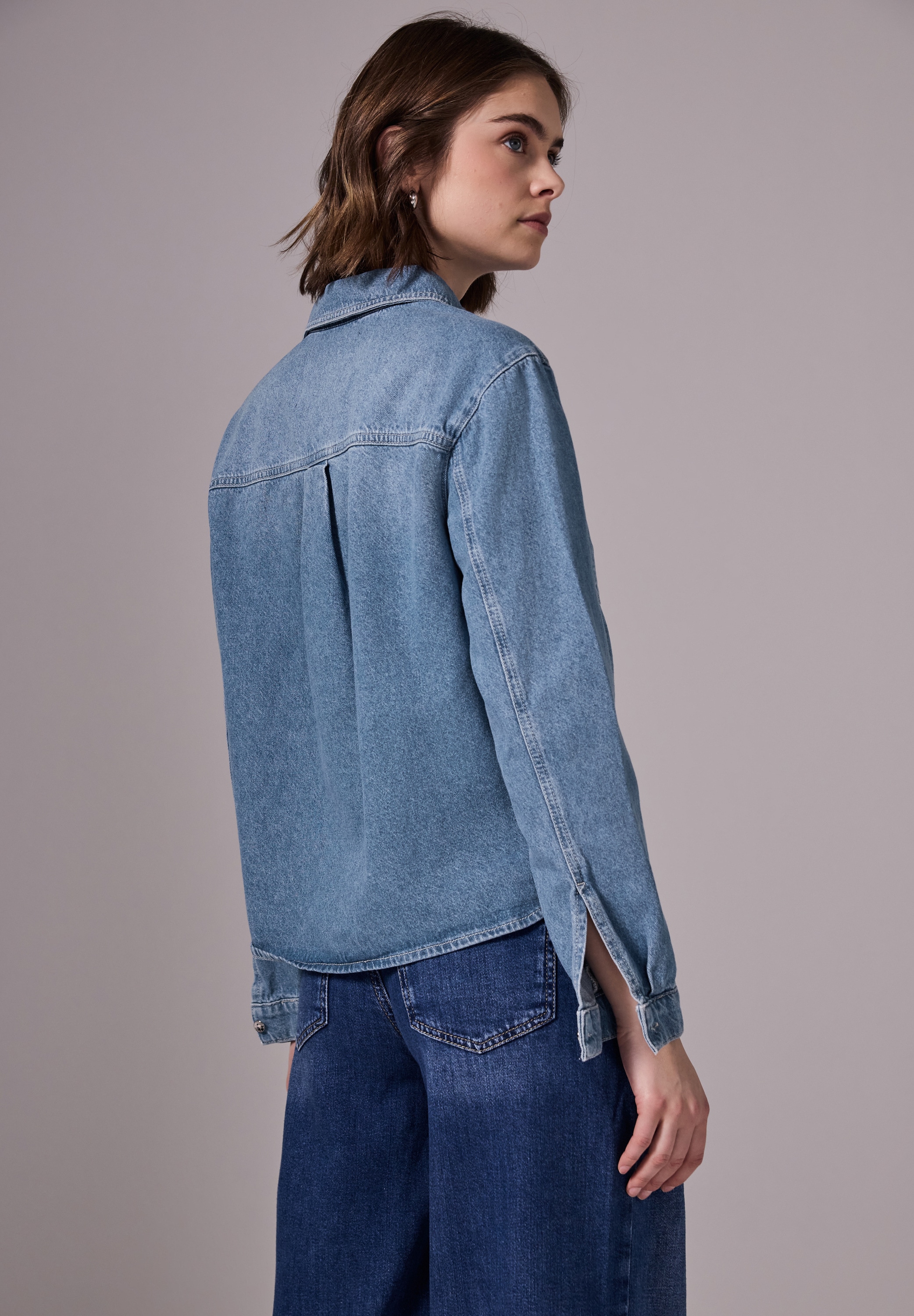 STREET ONE STUDIO Jeansjacke, ohne Kapuze, mit Brusttasche