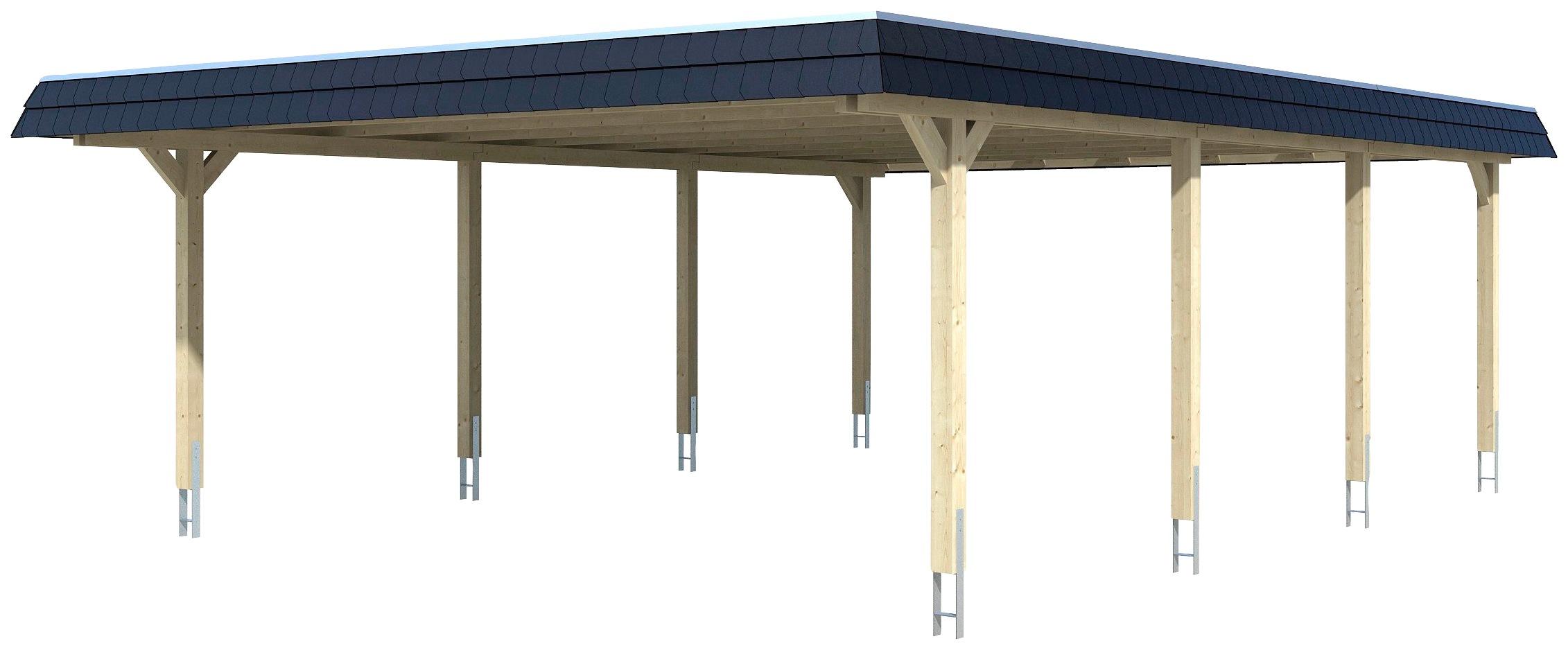 Skanholz Doppelcarport »Wendland« Leimholz 550 cm natur