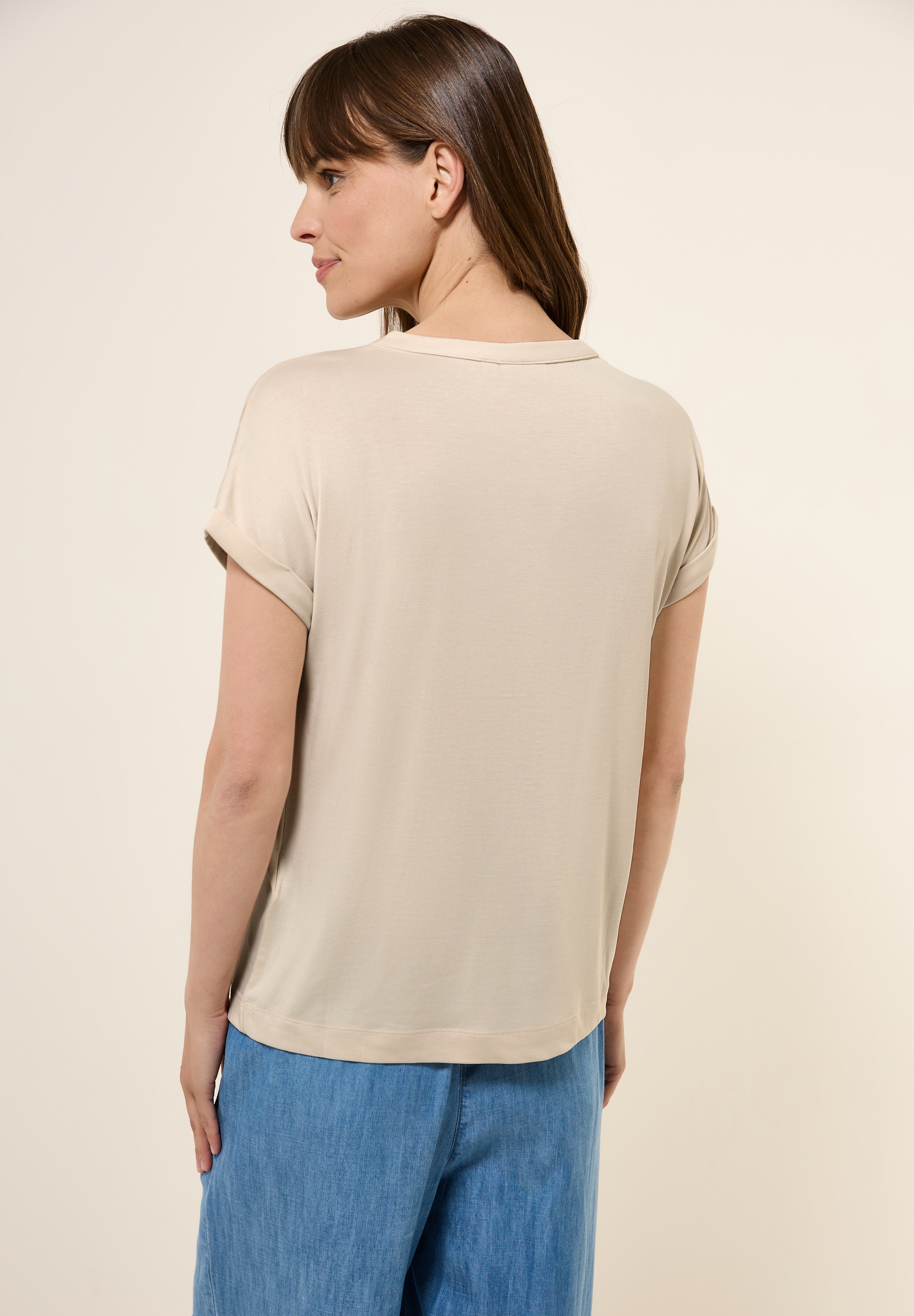 Cecil T-Shirt aus softem Materialmix günstig online kaufen