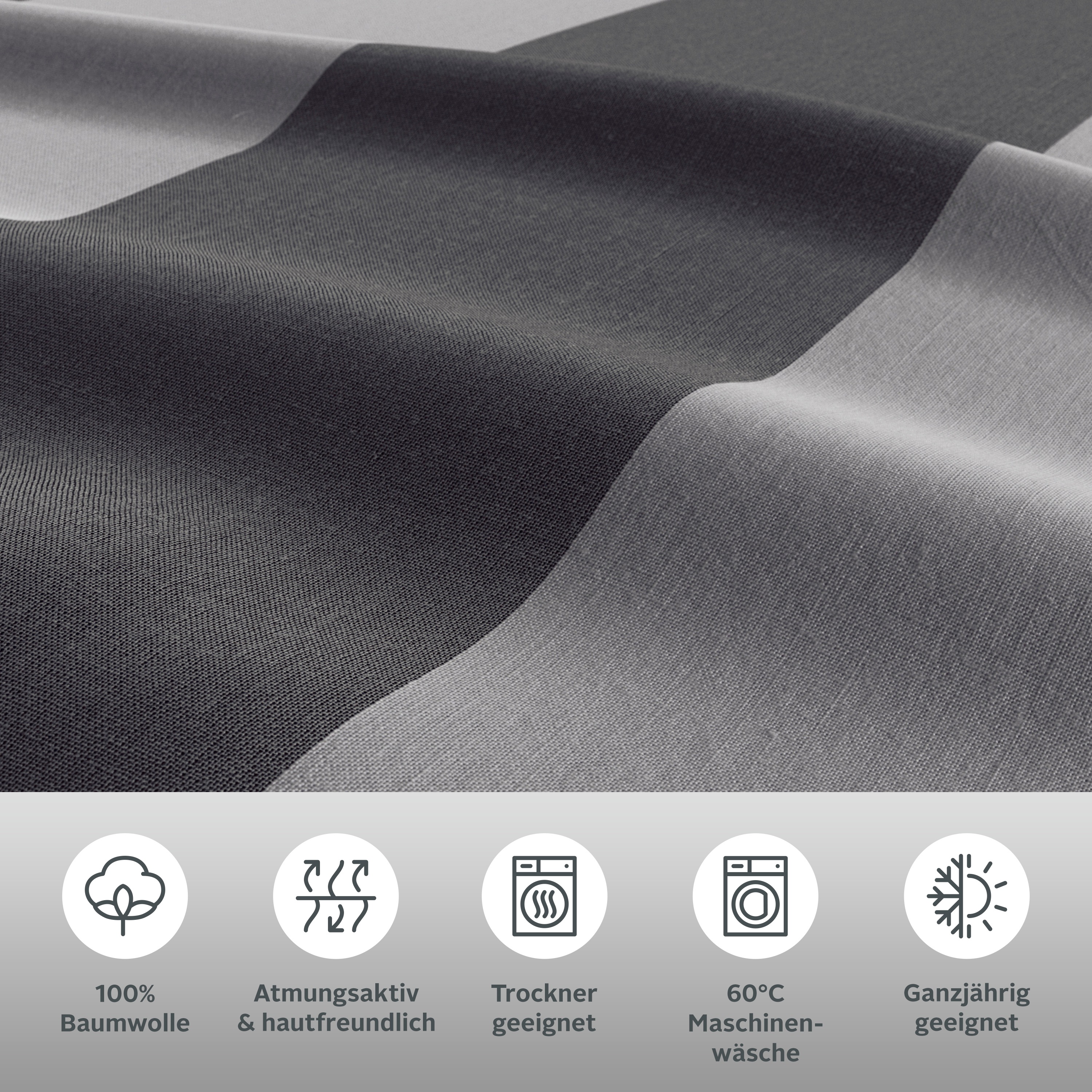 Thumbnail - Home affaire Bettwäsche "Sari" 3 Stk. tlg. in verschiedenen Qualitäten, maritime Bettwäsche mit Streifen