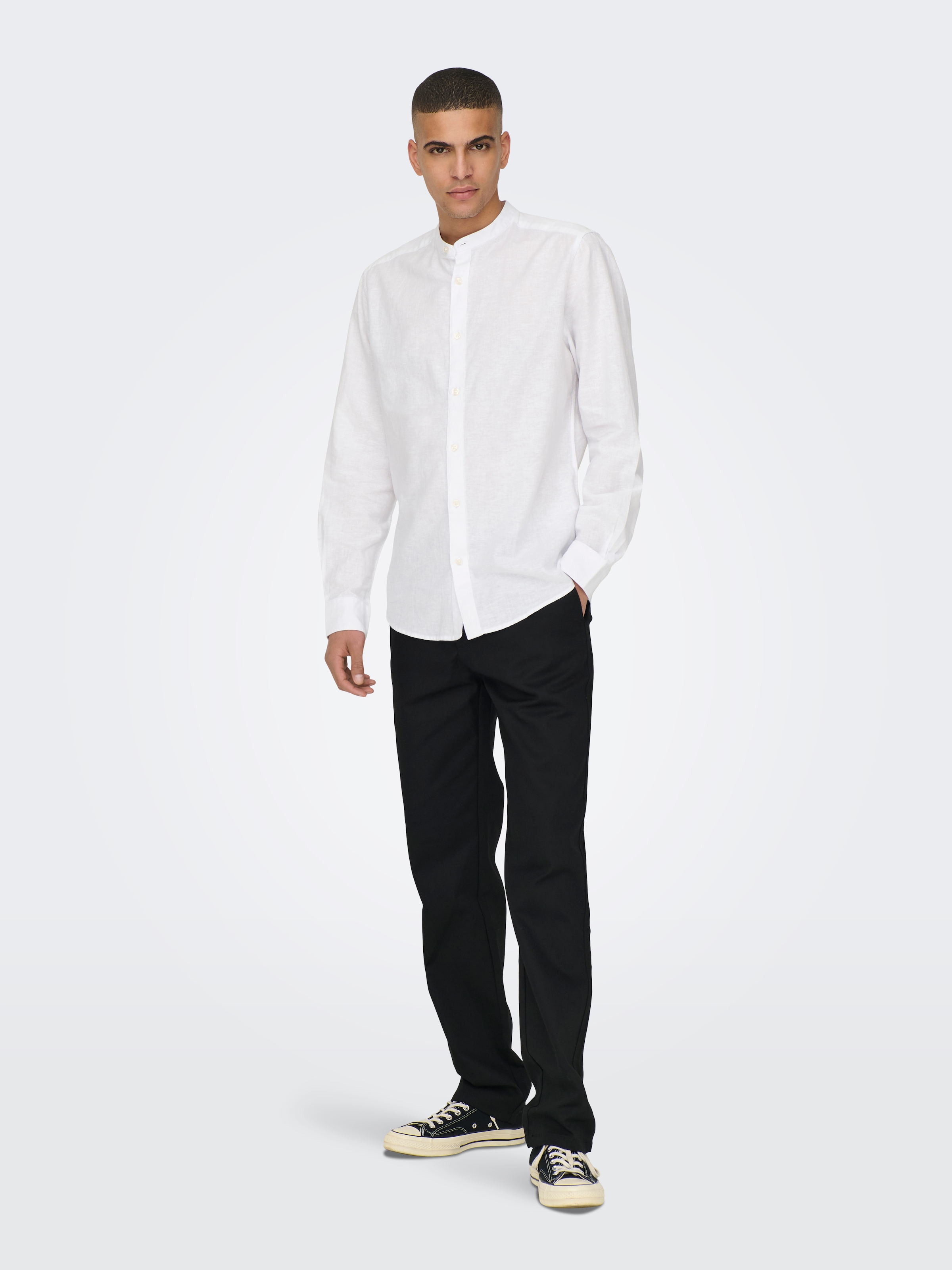 ONLY & SONS Langarmhemd »ONSCAIDEN LS SOLID LINEN MAO SHIRT NOOS«
