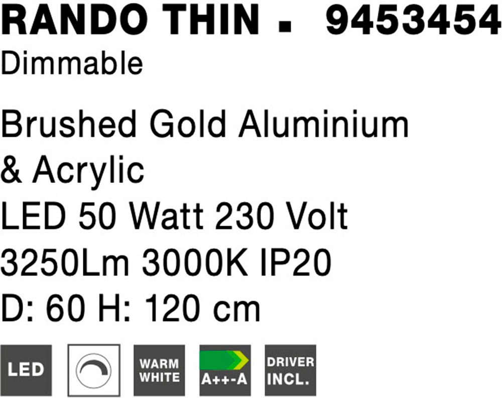 Nova Luce LED-Hängeleuchte »RANDO THIN«, 1 flammig, Leuchtmittel LED-Modul | LED fest integriert