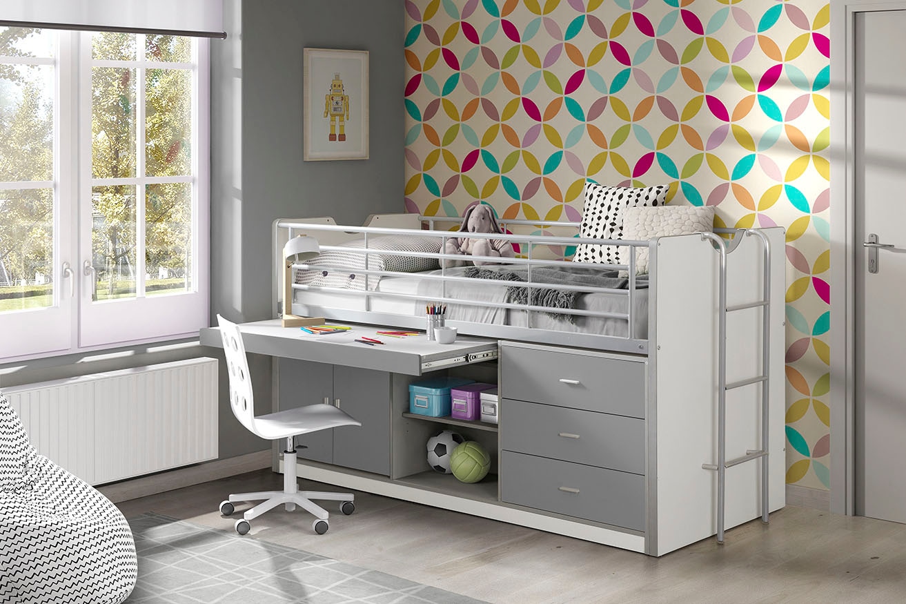 Hochbett VIPACK, grau, Jugendzimmer, Hochbetten, "0", 0