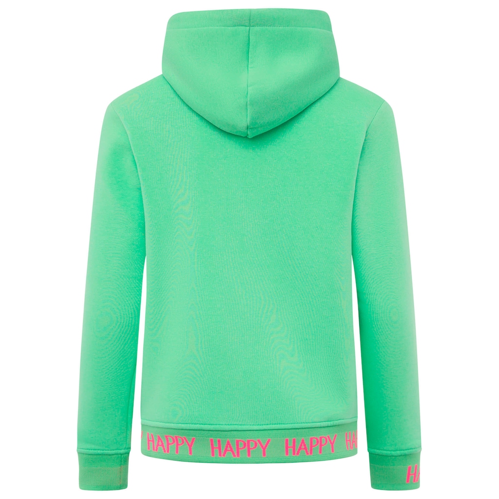 Zwillingsherz Sweatshirt, mit Kapuze, Frontprint, neonfarben