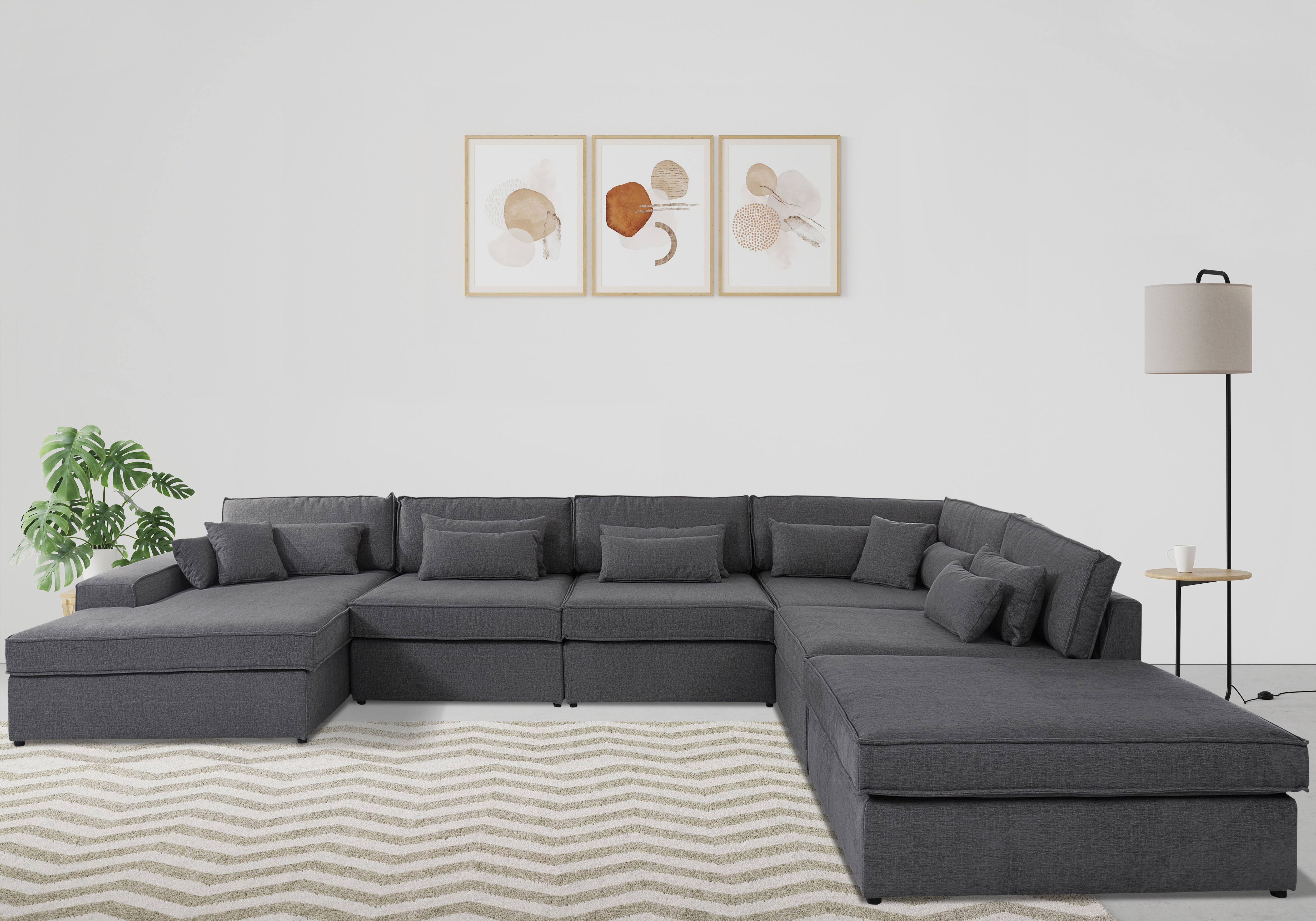 OTTO home Wohnlandschaft "Enid U-Form" 6 Teile, bestehend aus Modulen, in vielen Bezügen, auch in Breitcord
