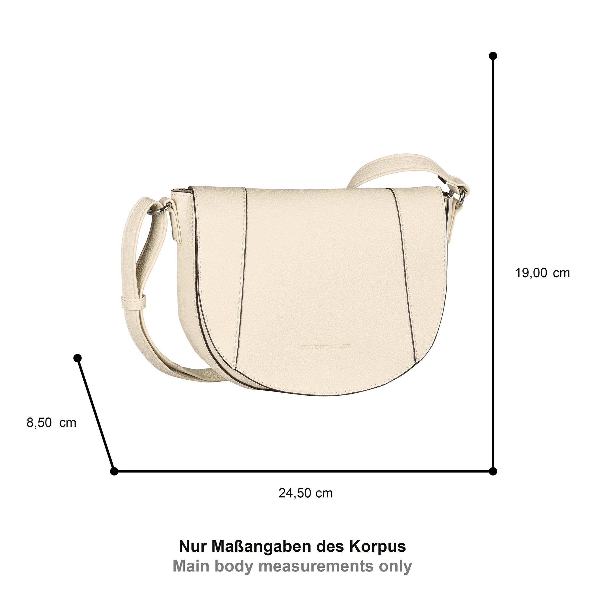 TOM TAILOR Satteltasche »Dahlia«, weiches Lederimitat in moderem Look mit Kontrastkanten und feinem Logo