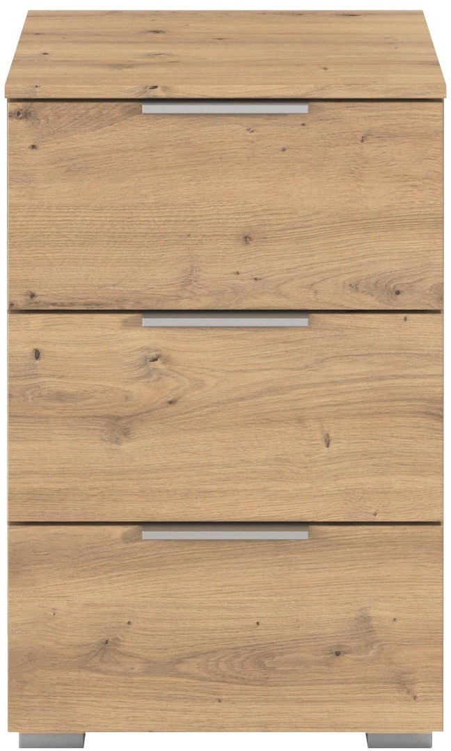 rauch Nachtkommode »Nachttisch Nachtkonsole AGORDO in Dekor- oder Hochglanzfront« in zwei Griff-Farben, Breite 40 cm,  mit 3 geräumigen Schubladen für viel Stauraum MADE IN GERMANY