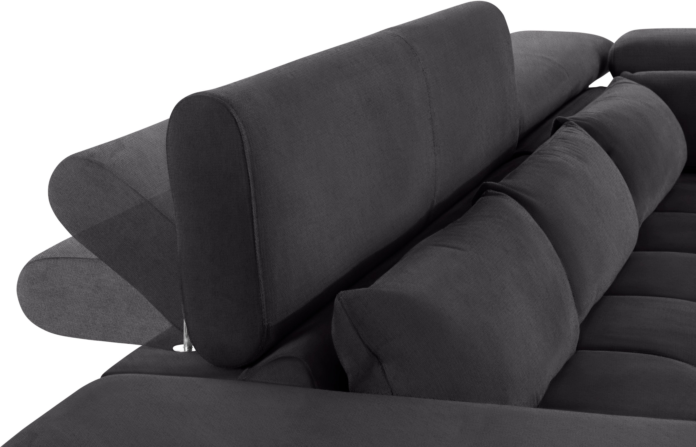 COTTA Ecksofa »Orion L-Form«, mit Kopfteilverstellung & 5 Nierenkissen