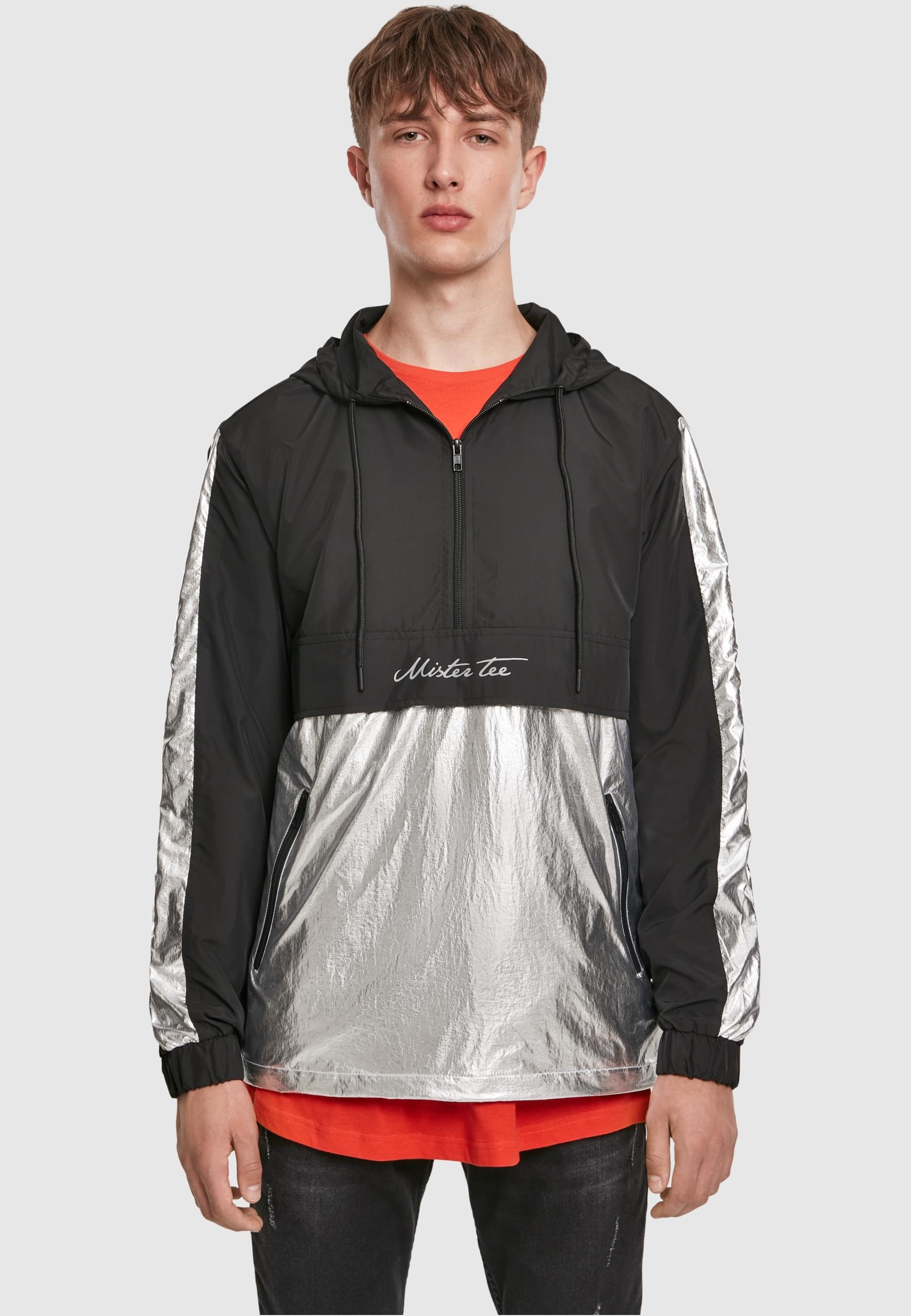 MisterTee Allwetterjacke »MisterTee Herren Reflective Mister Tee Windbreaker«, (1 St.), ohne Kapuze