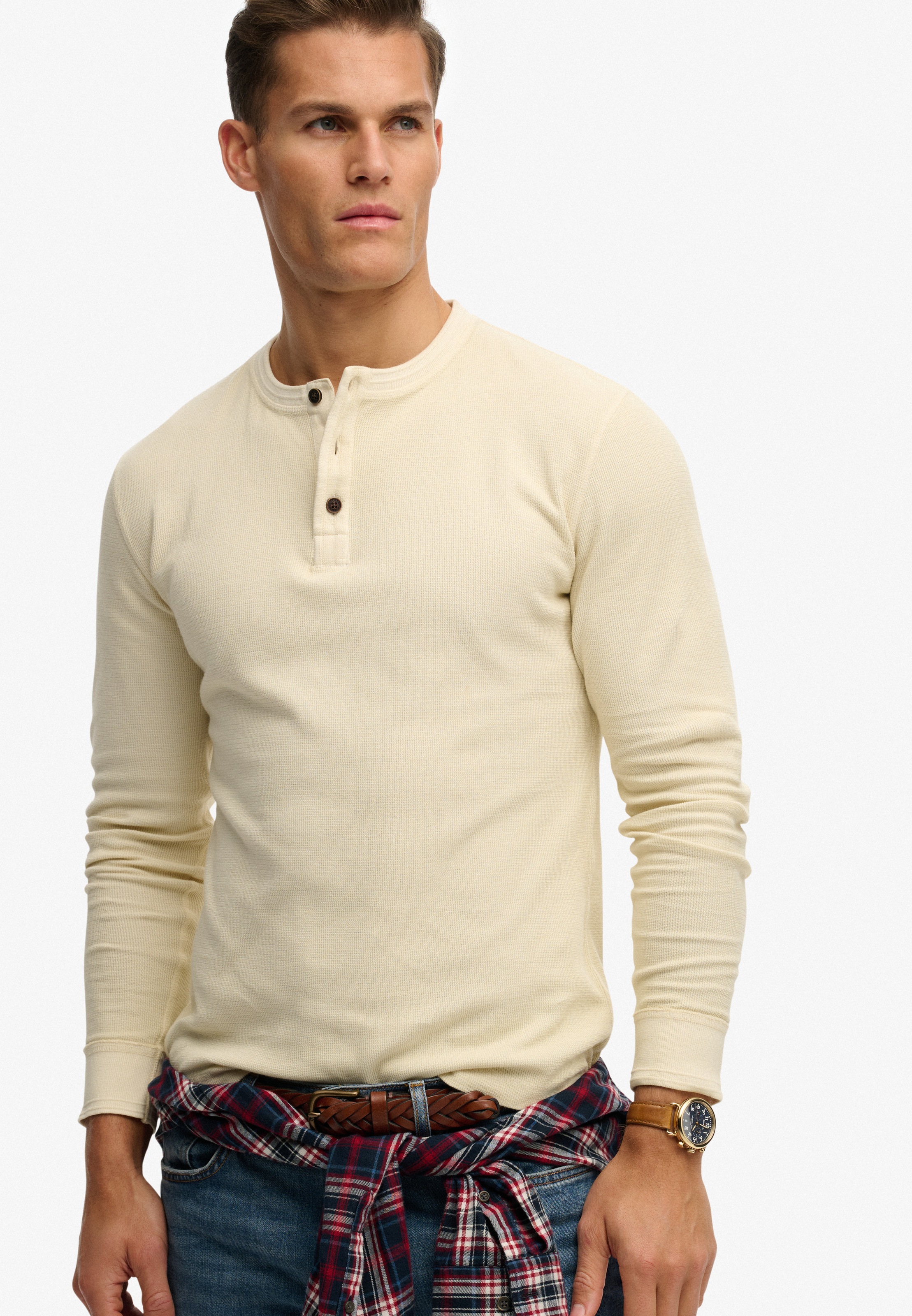 Superdry Langarmshirt "LW TEXTURED GRANDAD TOP" günstig online kaufen