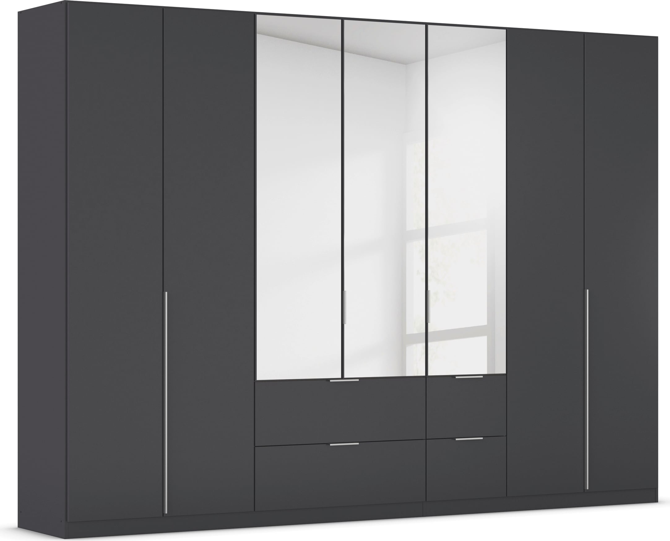 OTTO home Drehtürenschrank "Kleiderschrank Schrank Garderobe AGORDO mit Dekor- oder Hochglanzfront" in zwei Griff-Farben, Breiten 91-360 cm, mit Außenschubkästen, in 7 Breiten und 2 Höhen MADE IN GERMANY
