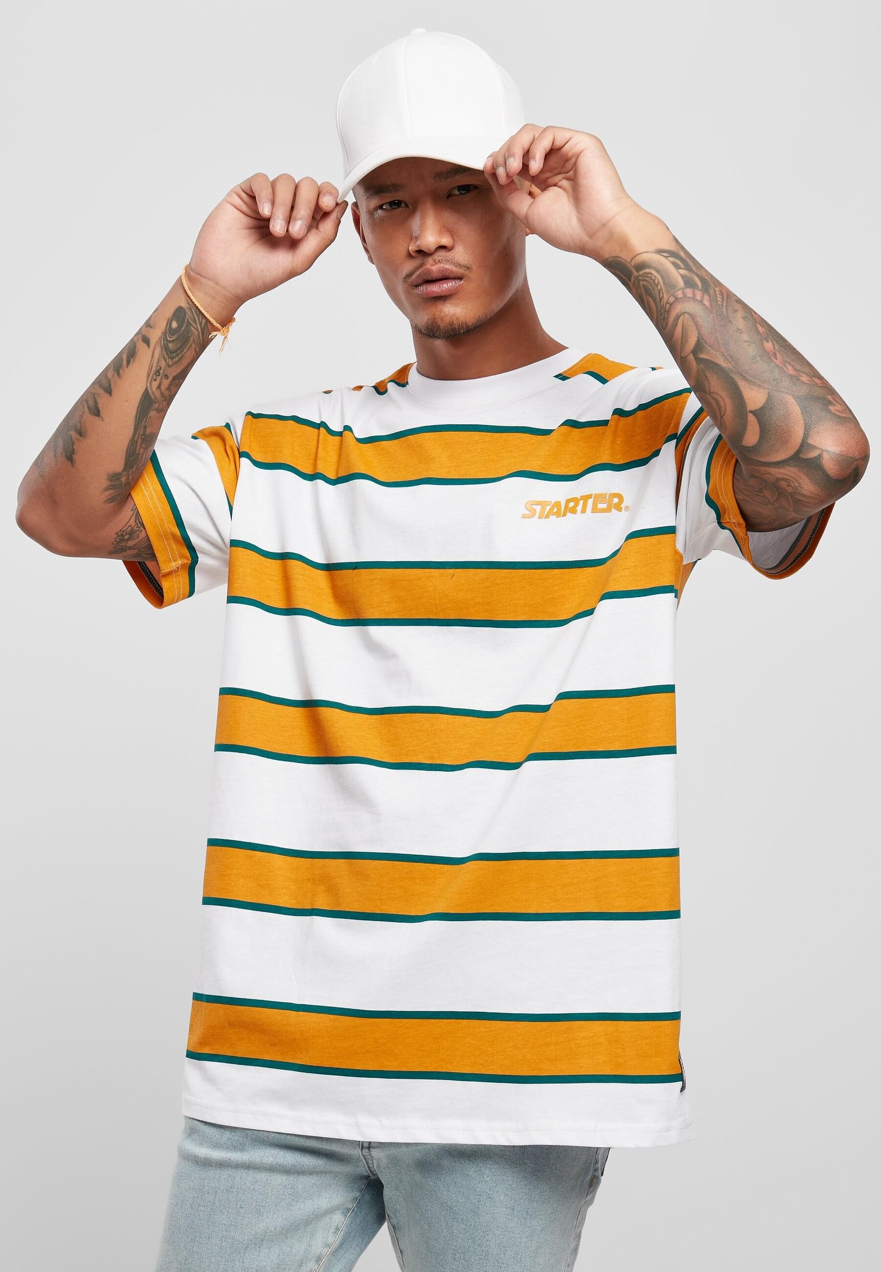 Starter Black Label T-Shirt »Starter Black Label Herren Starter Logo Striped Tee«, (1 tlg.)