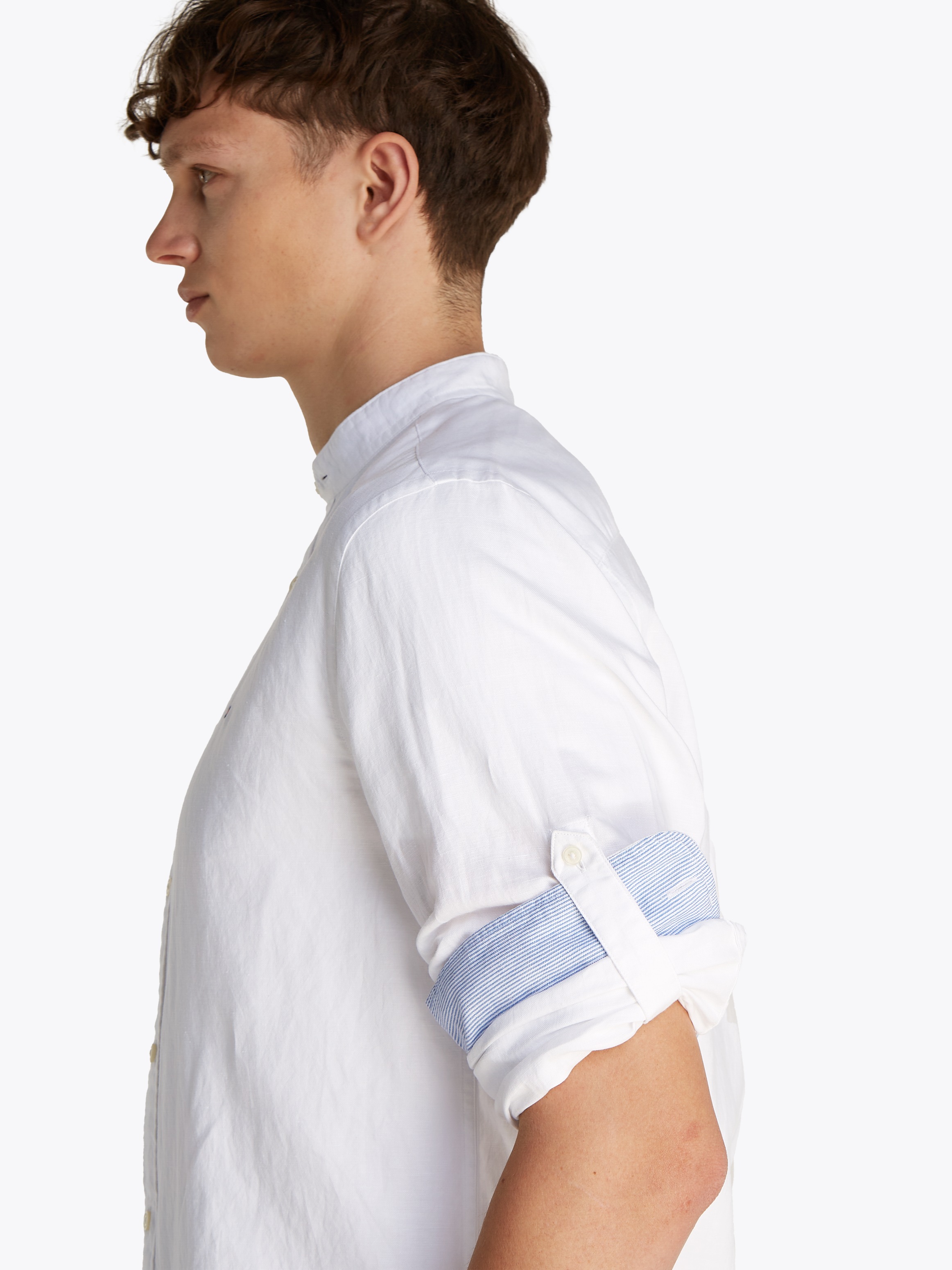 Tommy Hilfiger Langarmhemd "LINEN BLEND MAO COLLAR SHIRT" günstig online kaufen