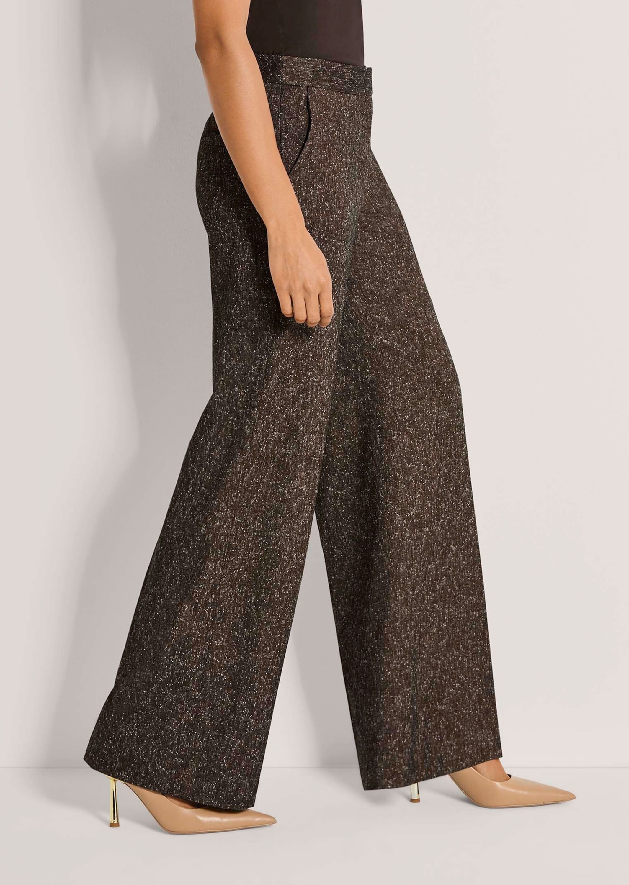 MADELEINE Stoffhose »Hose Weite Tweed-Hose mit Bügelfalten«