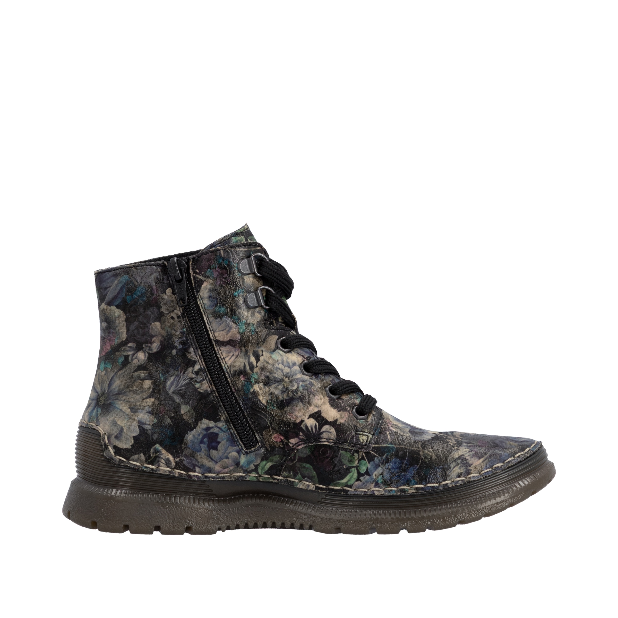 Rieker Schnürboots  Keilabsatz, Herbstboots mit modischen Kontrastnähten