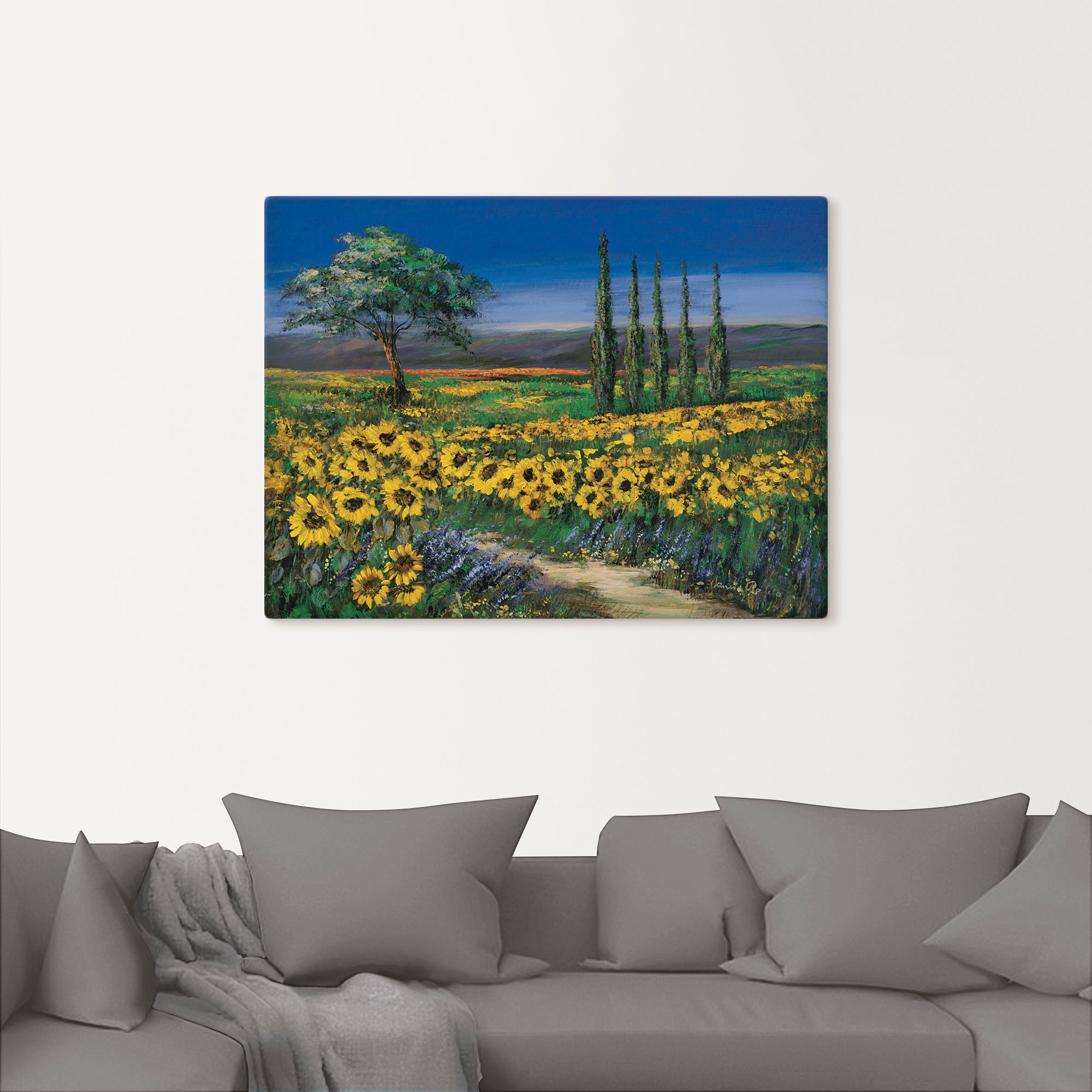 Artland Leinwandbild »Sonnenblumenfeld«, Blumen, (1 St.), auf Keilrahmen gespannt