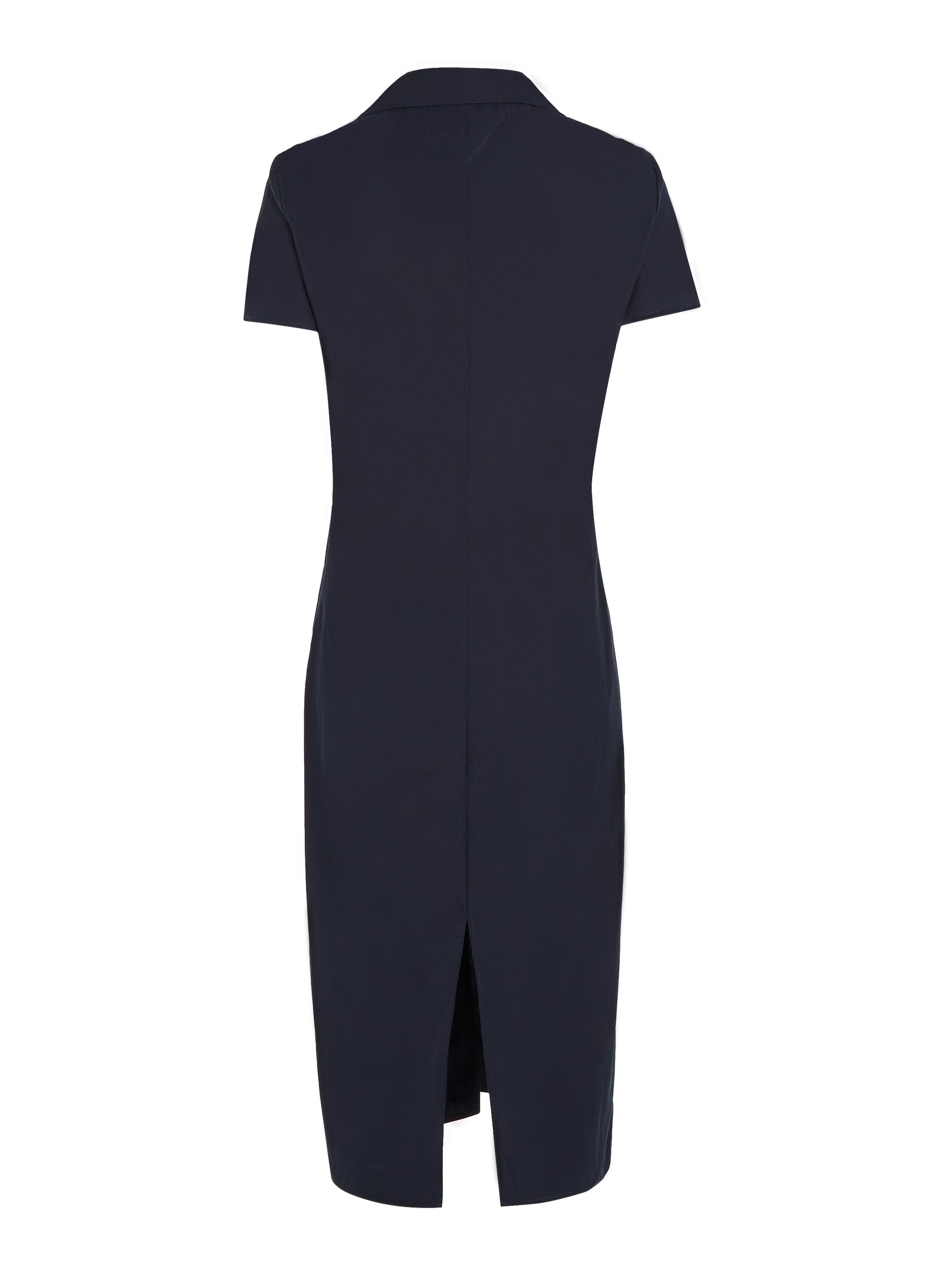 Tommy Hilfiger Blusenkleid »SOLID POPLIN kaufen BAUR modischem in für mit Taille | DRESS Knotendetail der MIDI SS«