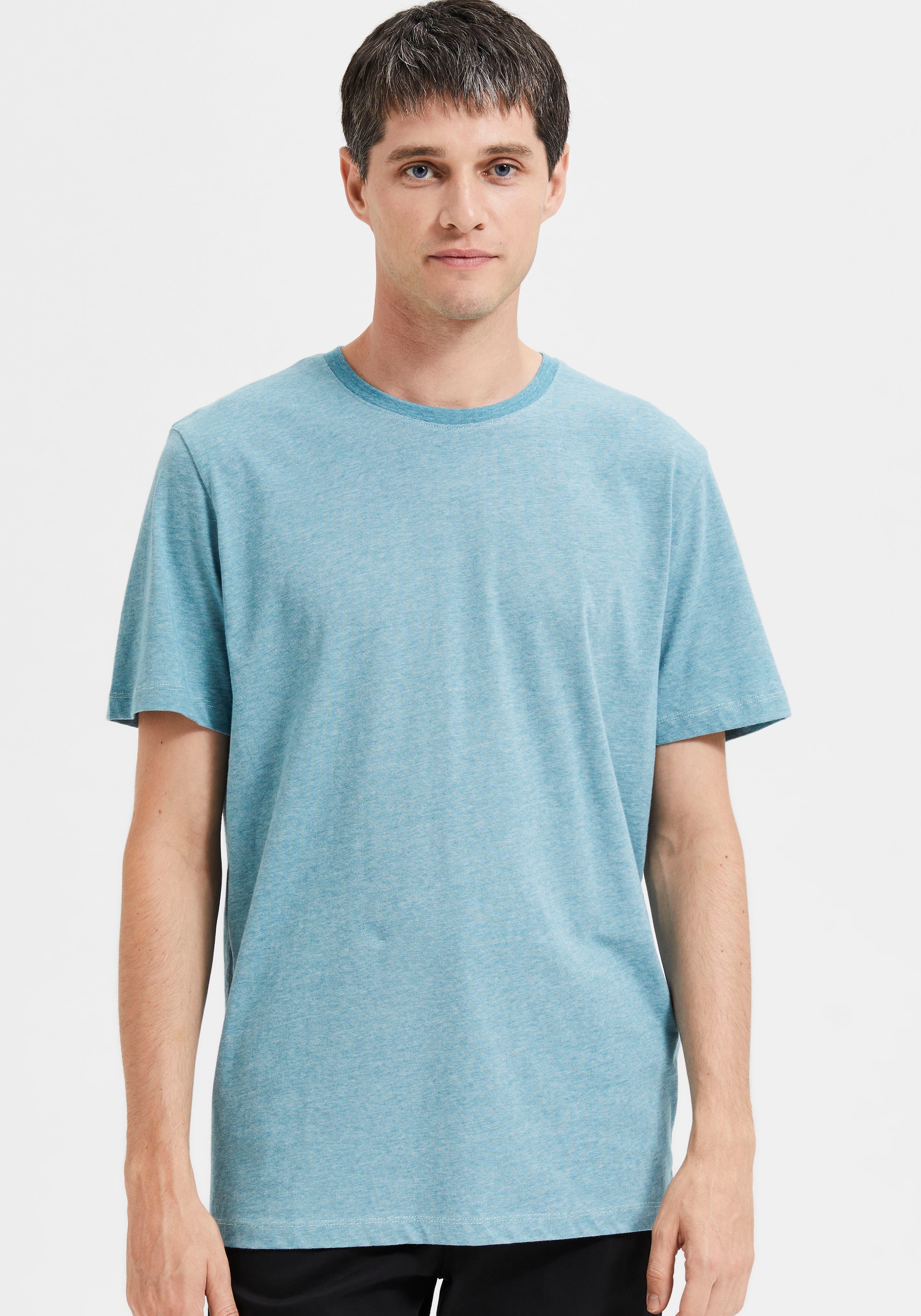 SELECTED HOMME Kurzarmshirt »SLHASPEN MINI STR SS O-NECK TEE NOOS«