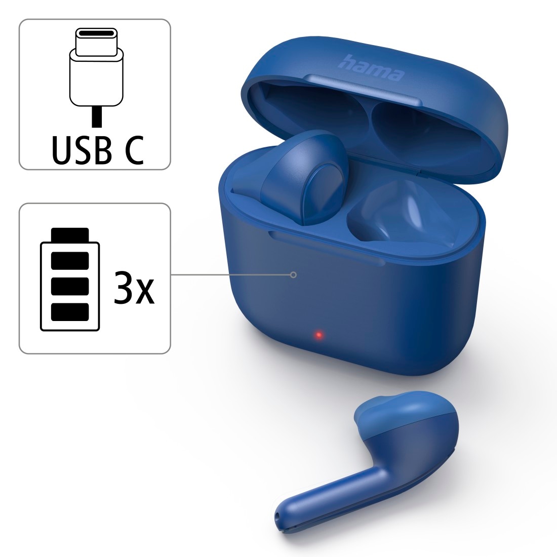 Bluetooth-HFP-HSP-PBAP-SPP, Freisprechfunktion-Sprachsteuerung, Assistant, Bluetooth-Kopfhörer »Bluetooth® Siri«, integriertes Earbuds, Apple Autopairing, | Mikrofon A2DP Berührungssteuerung, Kopfhörer True Wireless, Google BAUR Bluetooth-AVRCP Hama