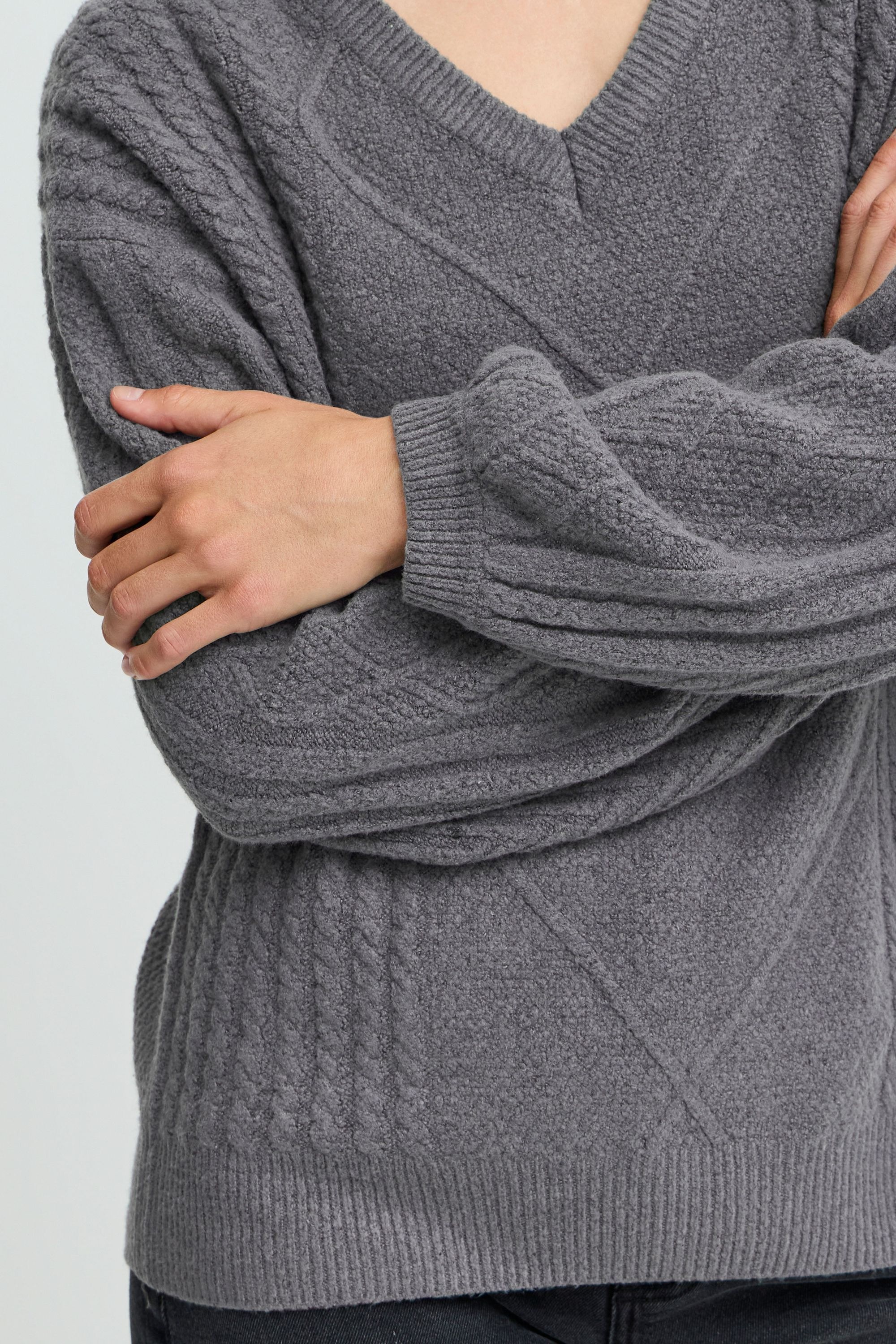 b.young Strickfleece-Pullover »Strickpullover BYMEDI VNECK JUMPER -«