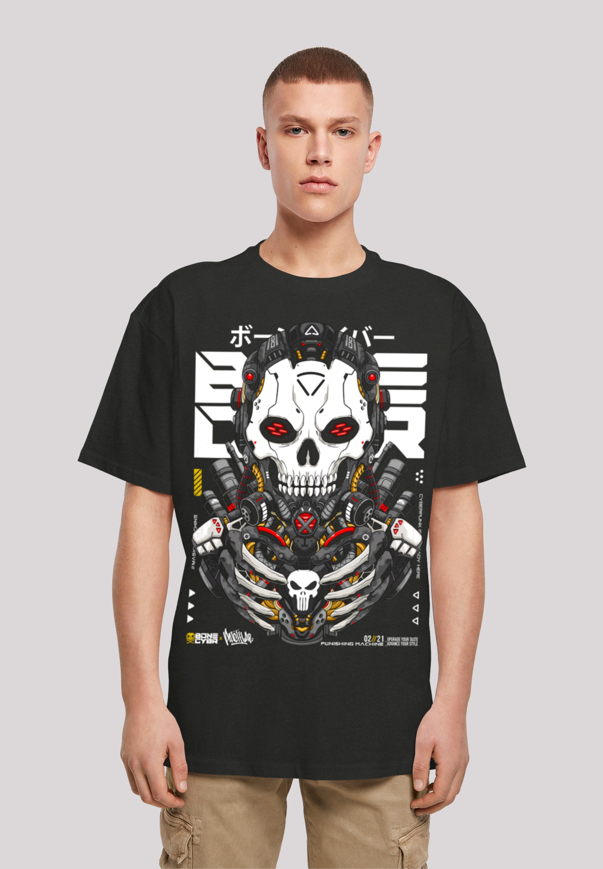 F4NT4STIC T-Shirt "Bone Cyber Punishing Machine CYBERPUNK STYLES", Print