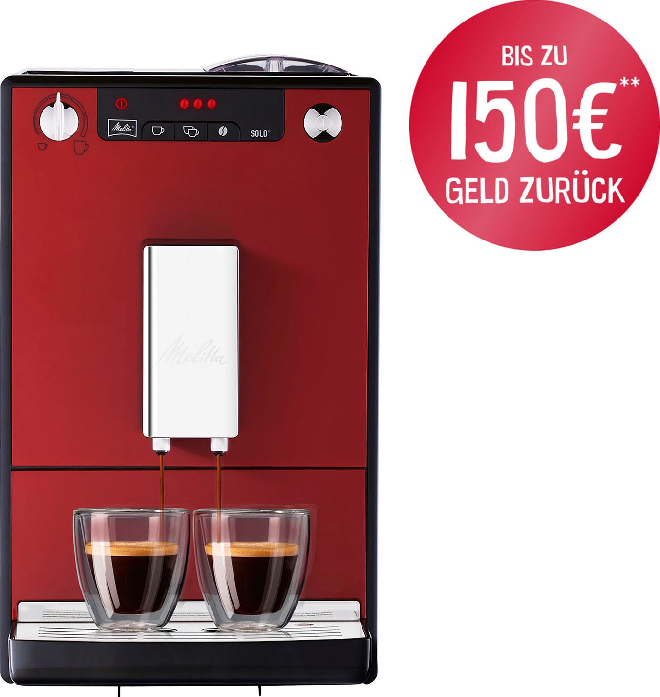 Melitta Kaffeevollautomat E950-204, für crème | BAUR 20cm Café Espresso, »Solo® Perfekt nur breit & chili-red«