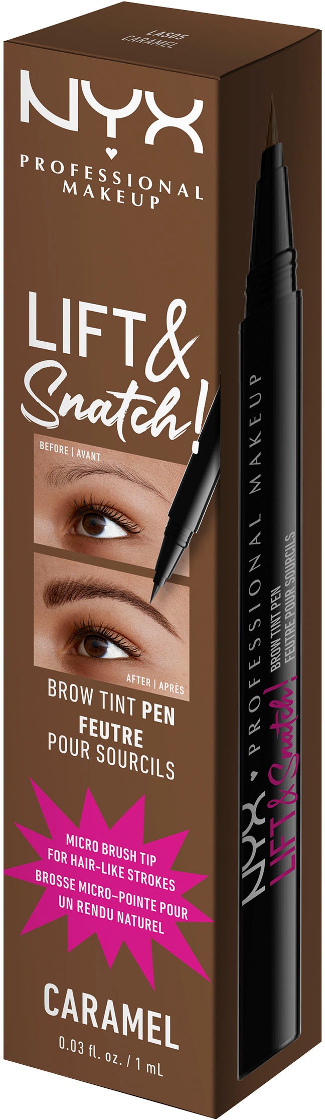 NYX Augenbrauen-Stift »Professional Makeup Lift & Snatch Brow Tint Pen«, mit ultra dünner Spitze