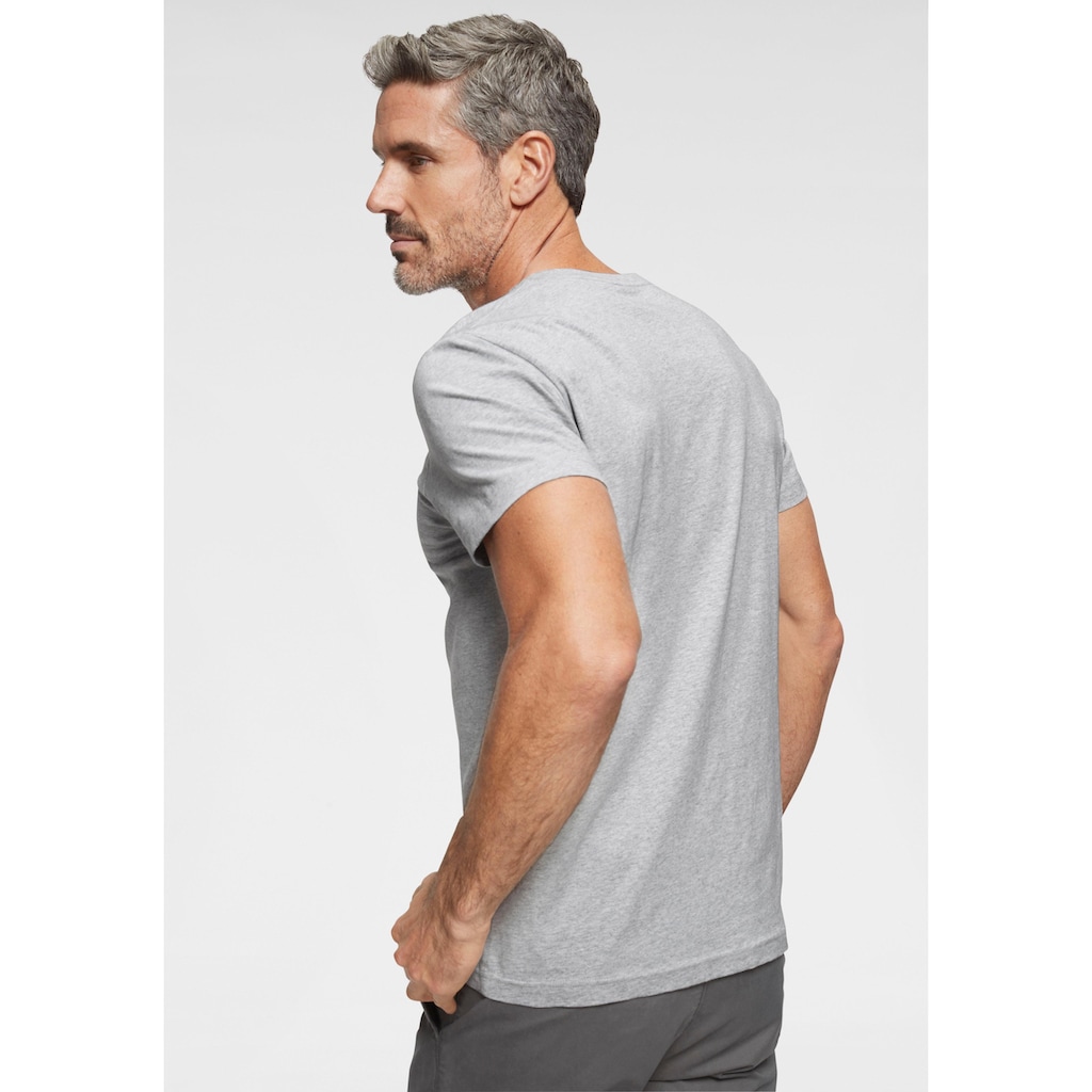 Herrenmode  Gant T-Shirt »ORIGINAL T-SHIRT CREW«, kleine Kontrast-Logostickerei hellgrau-meliert