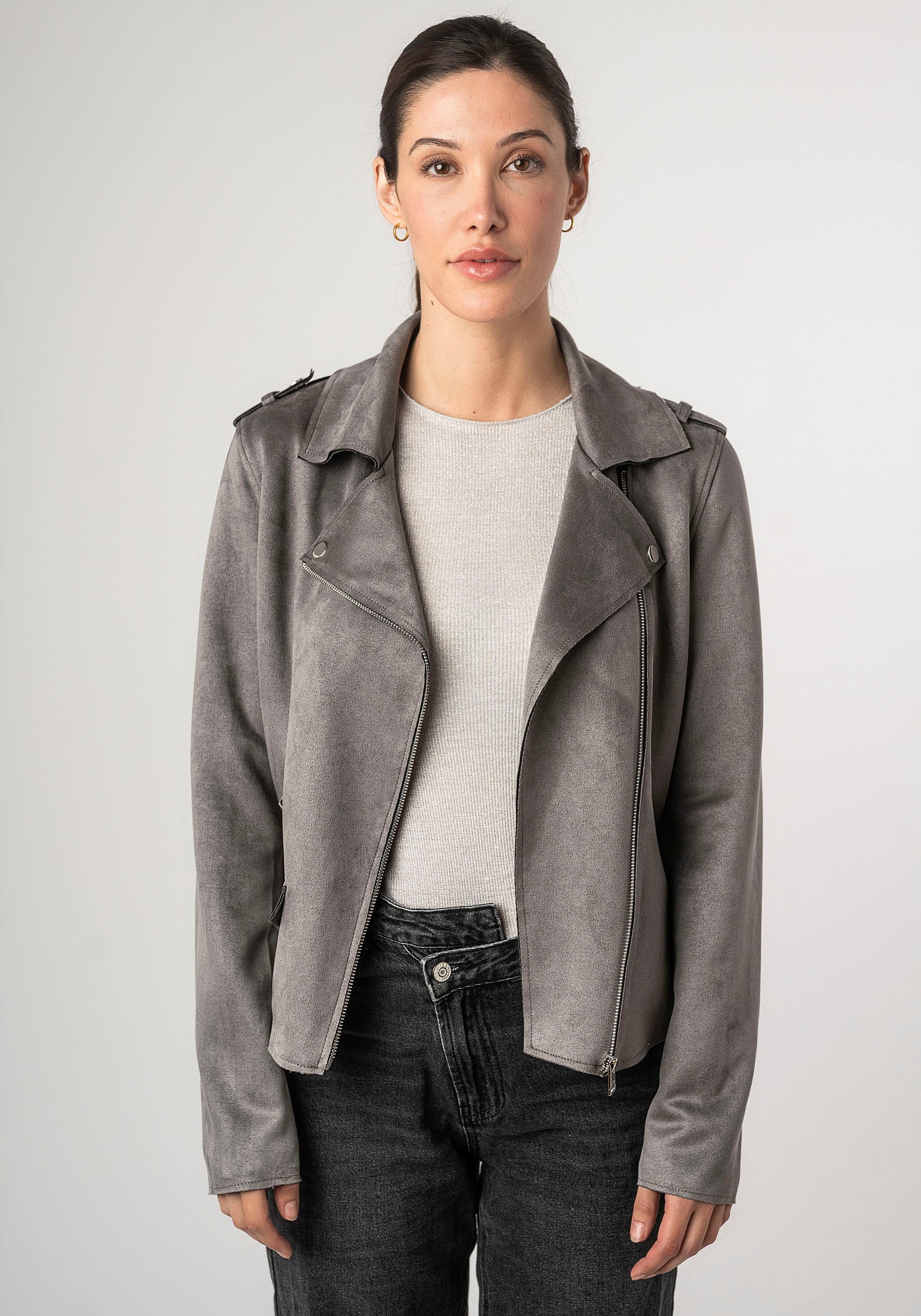 Mauritius Lederimitatjacke »2Wtomiwa« mit Schulterklappen, mit Nieten