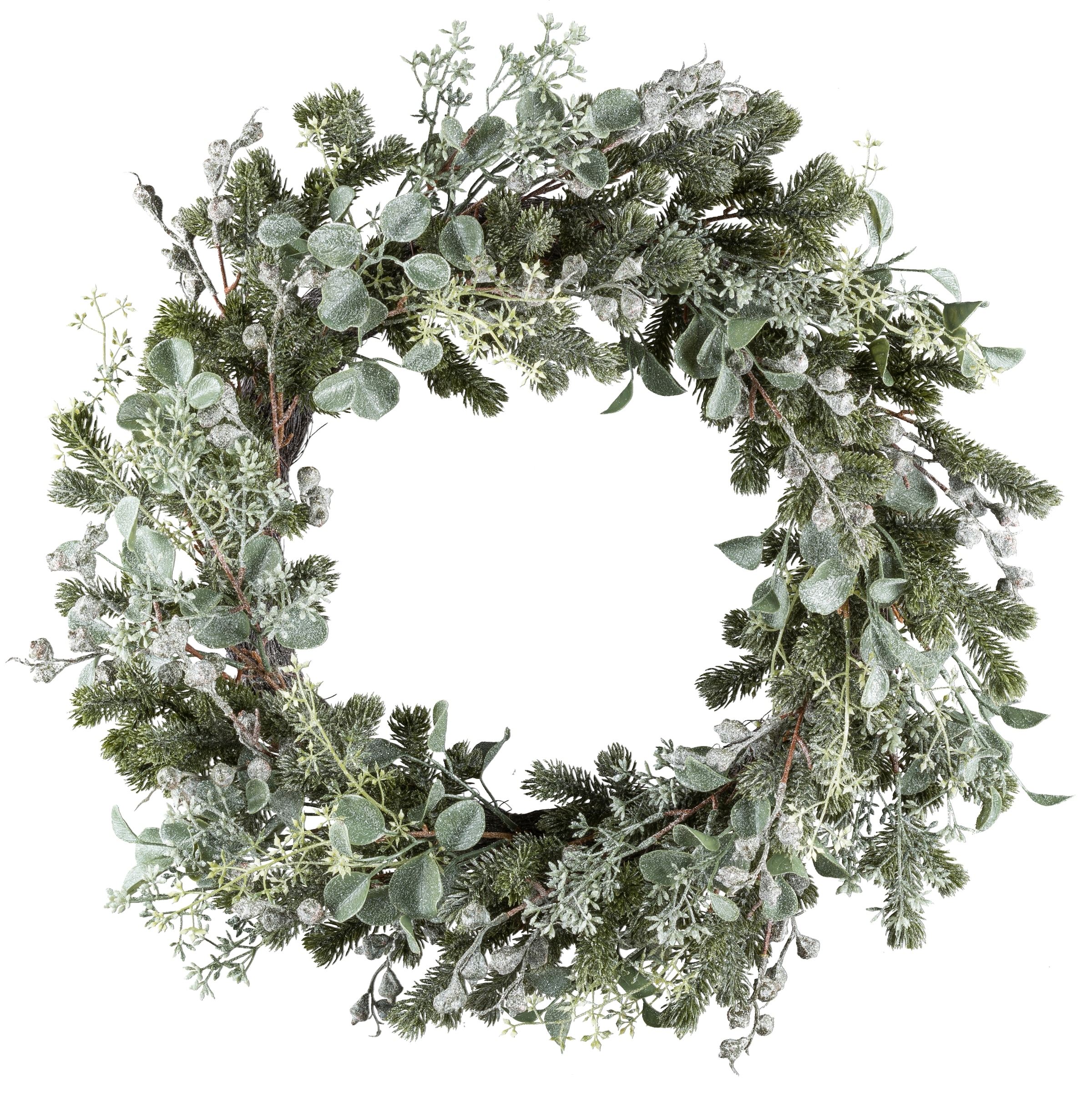 Creativ green Kunstkranz "Eukalyptuskranz" mit Frost-Optik