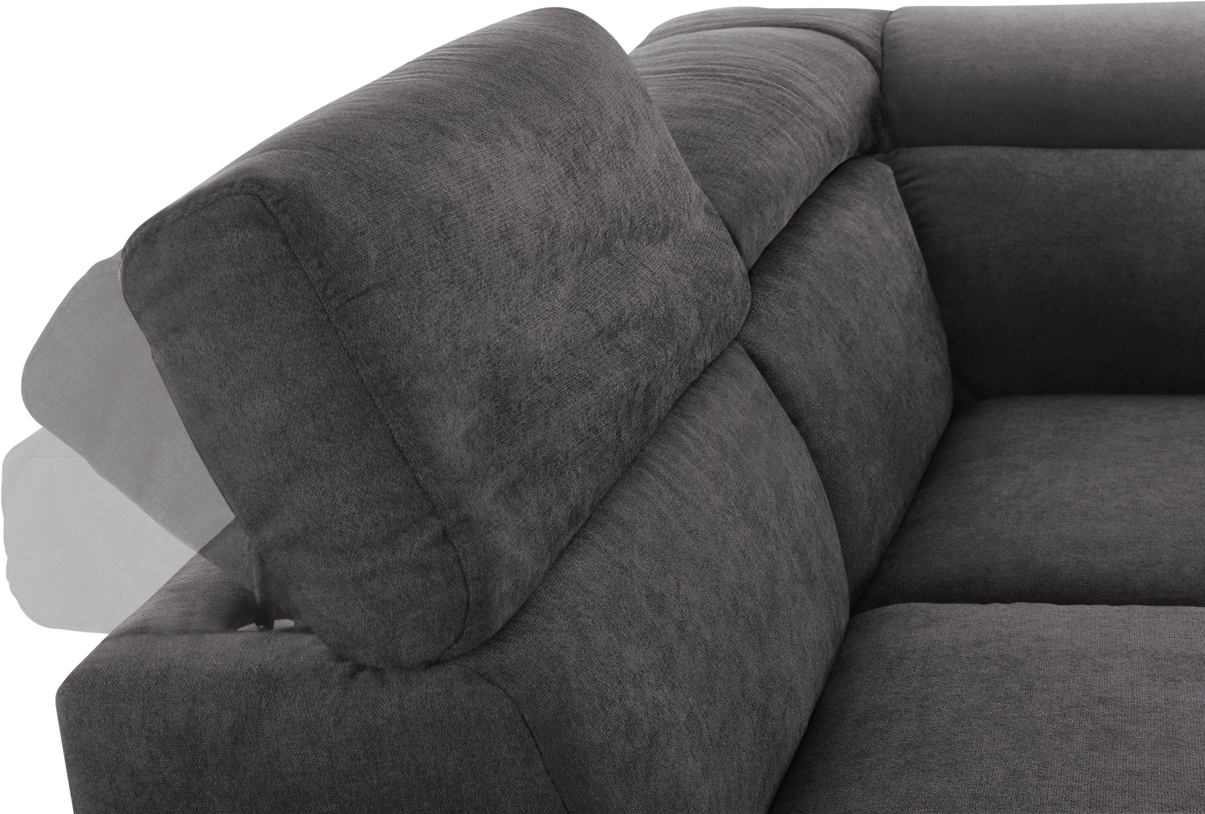 DOMO collection Wohnlandschaft »Mira, inklusive Kopfteilverstellung für mehr Wohlfühlkomfort, U-Form« wahlweise mit Bettfunktion und Bettkasten, elegant und modern