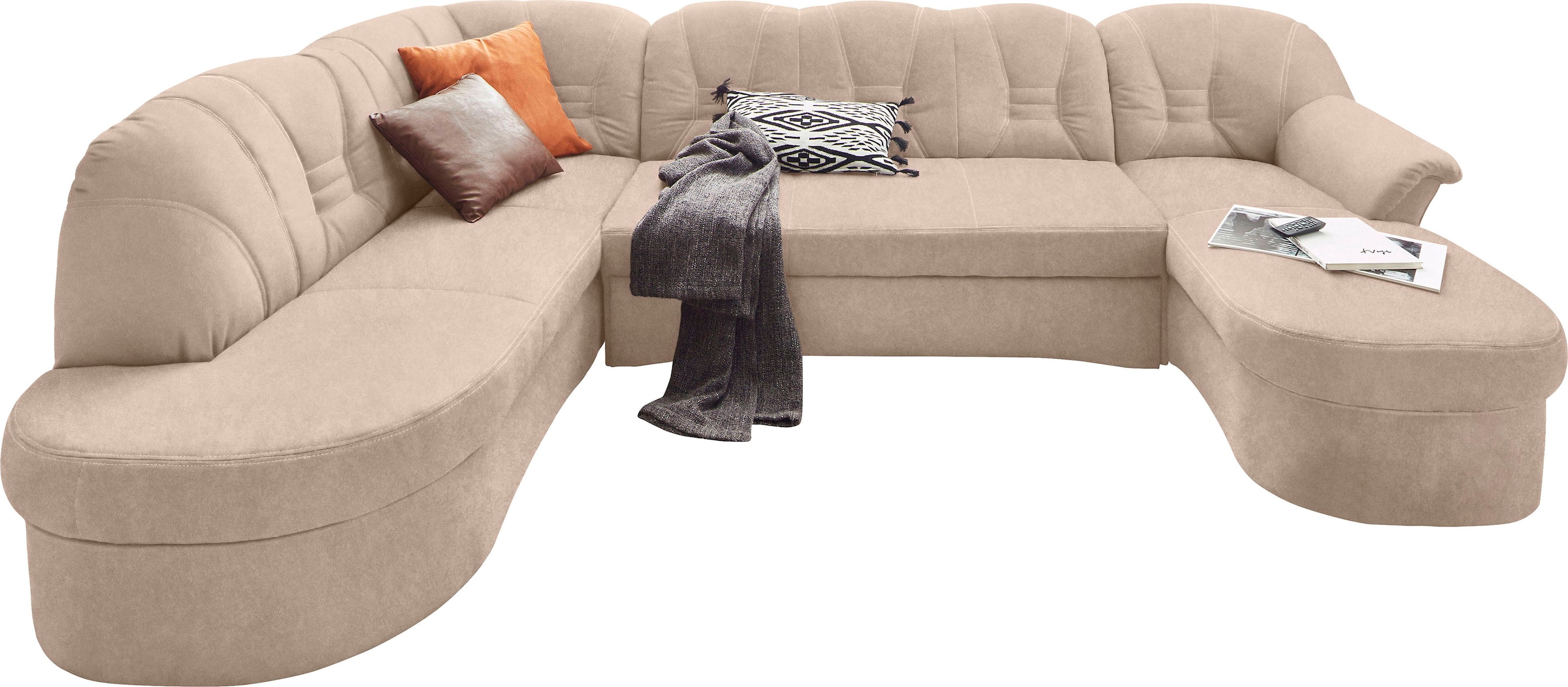 DOMO collection Wohnlandschaft »Elva U-Form«, wahlweise mit Bettfunktion und Federkern