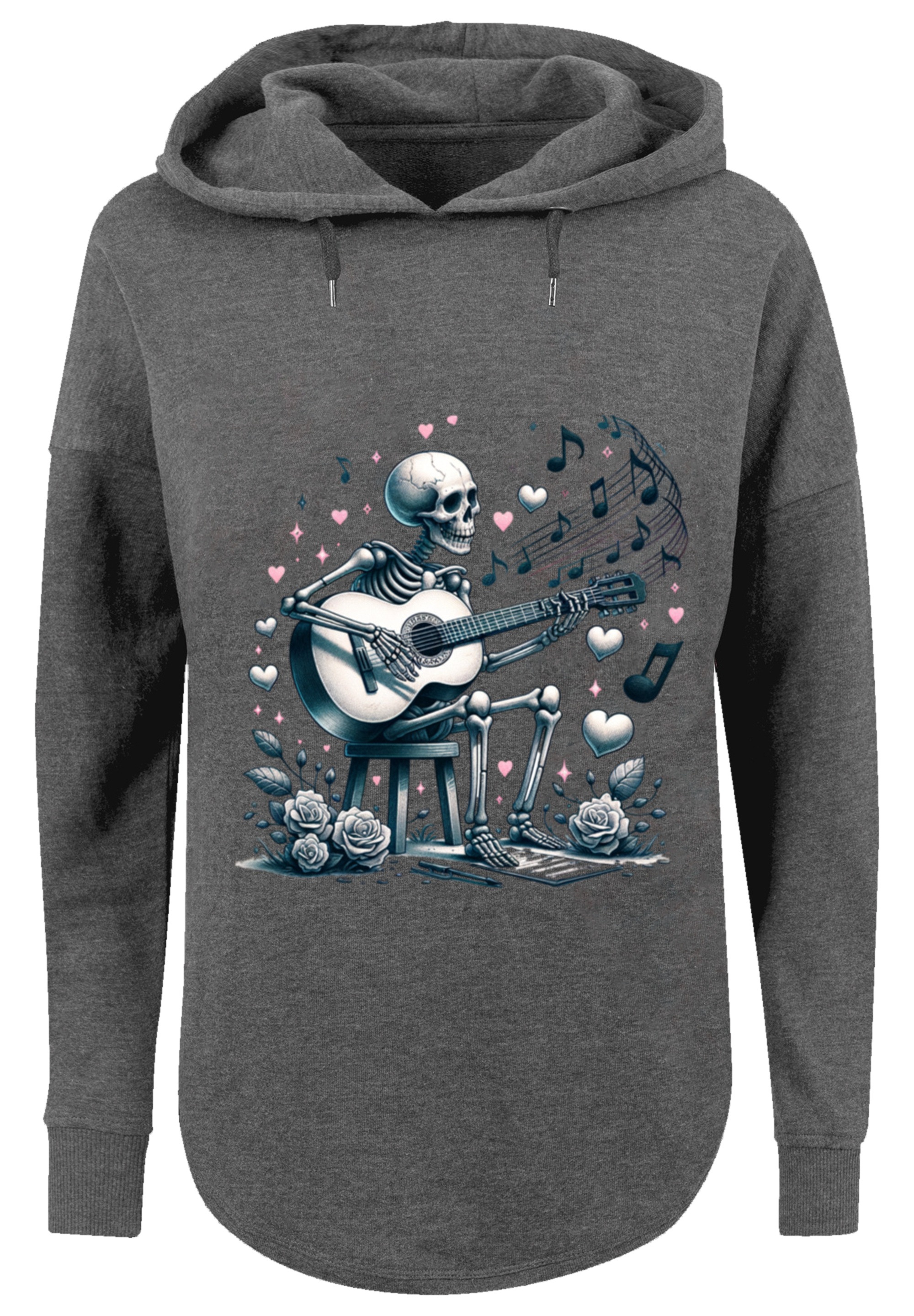F4NT4STIC Kapuzenpullover »Skelett spielt Gitarre, Musik, Liebe«, Premium Qualität