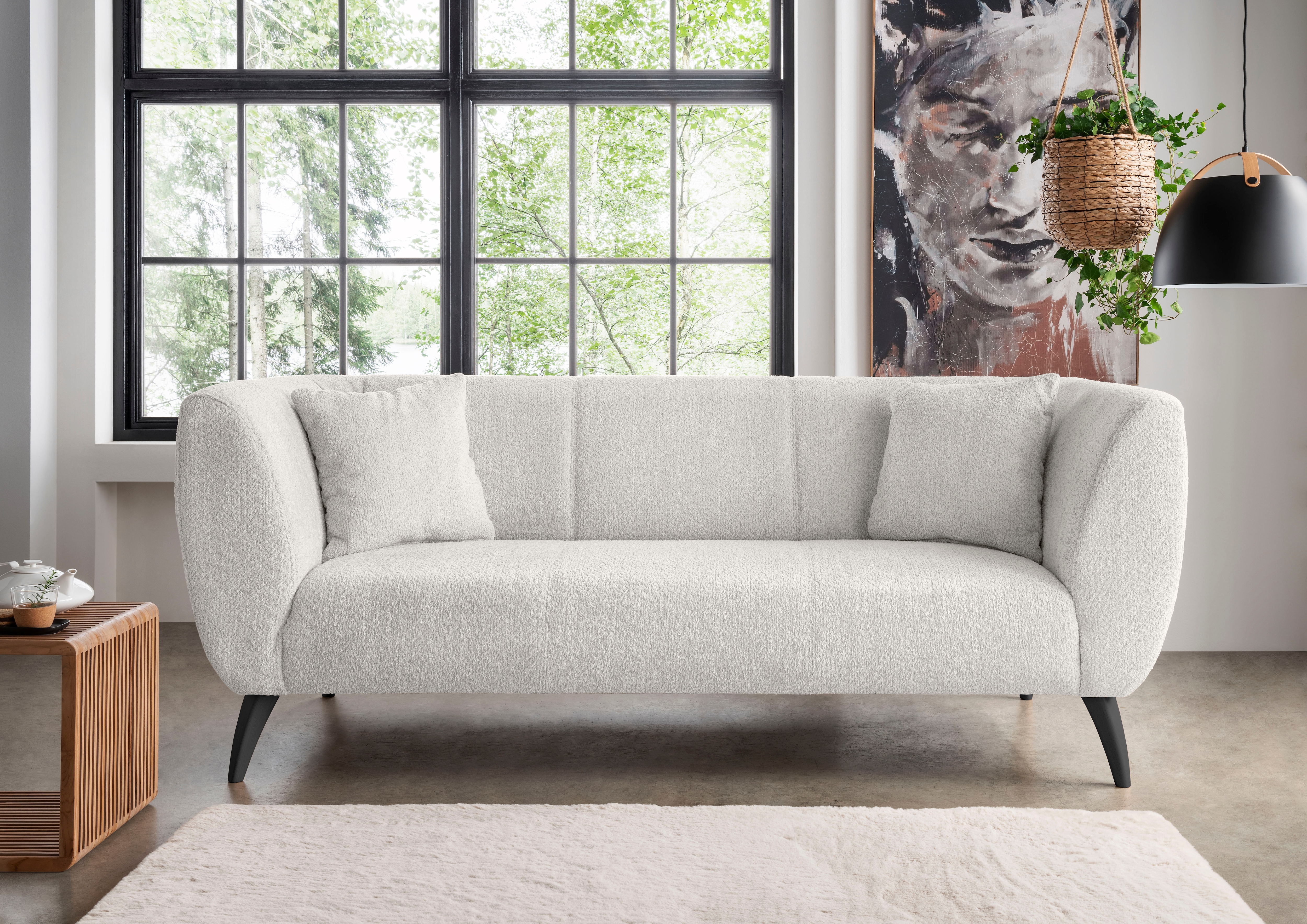 Home affaire 3-Sitzer "Colori modern und bequem, schmale Armlehnen, tolle Detailverarbeitung" zwei verschiedene Fußfarben wählbar