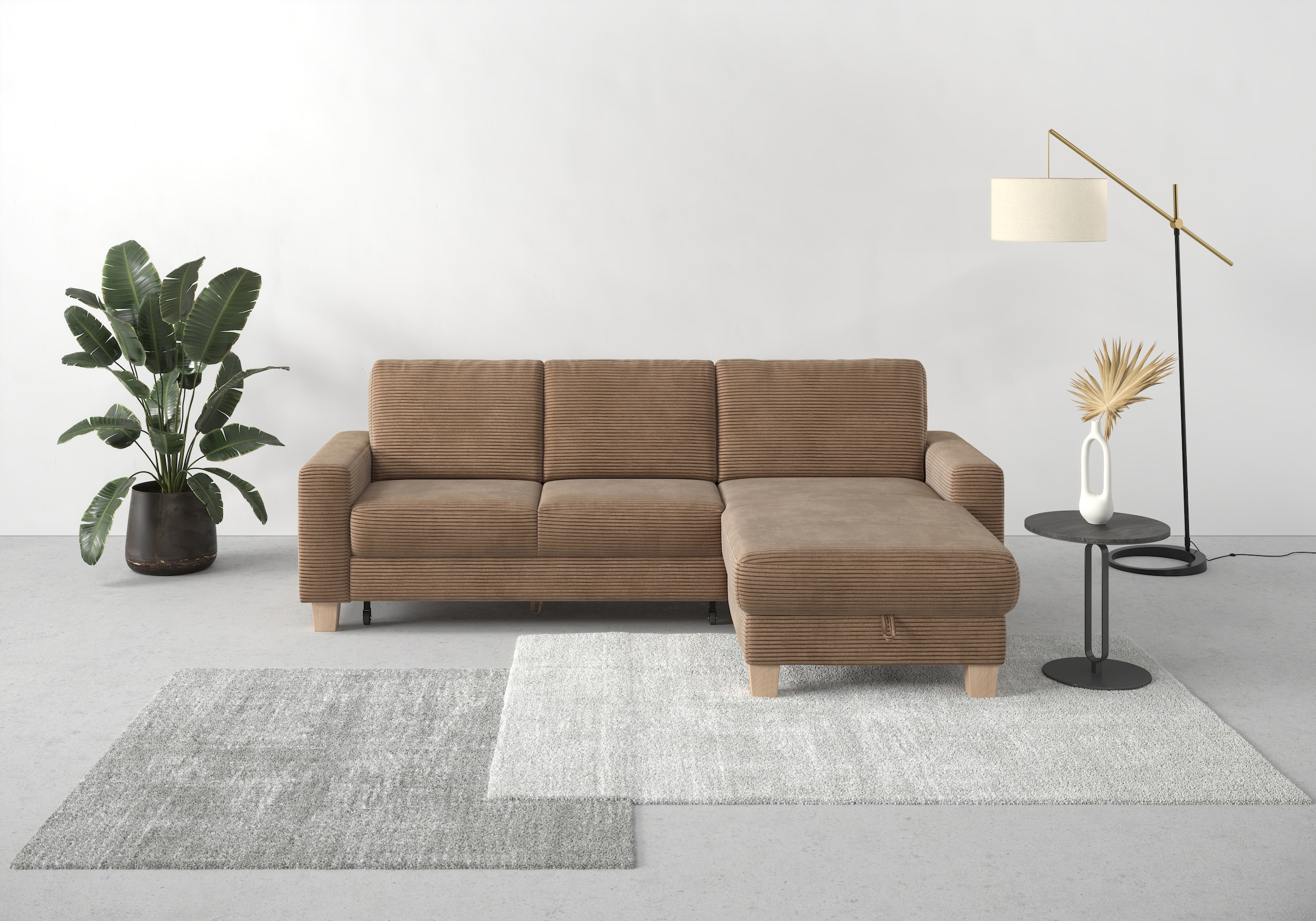 Home affaire Ecksofa "Summer L-Form", mit Recamiere, mit oder ohne Bettfunk günstig online kaufen