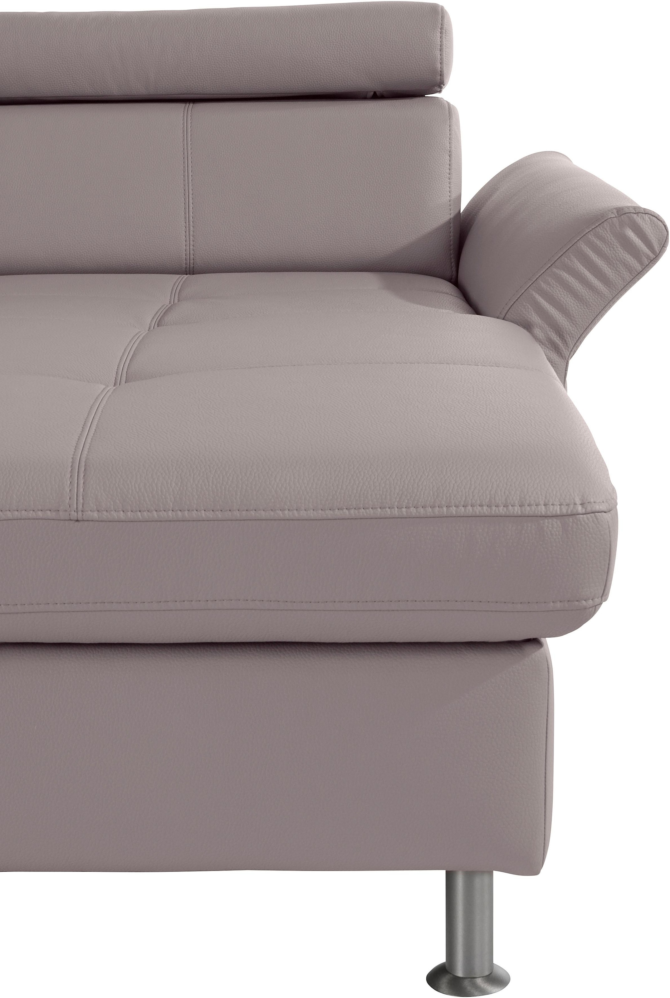 exxpo - sofa fashion Wohnlandschaft »Maretto, bequem und komfortabel, aufwendige Sitzsteppung, U-Form«, inkl. Kopfteilverstellung für mehr Sitzkomfort, wahlweise Bettfunktion