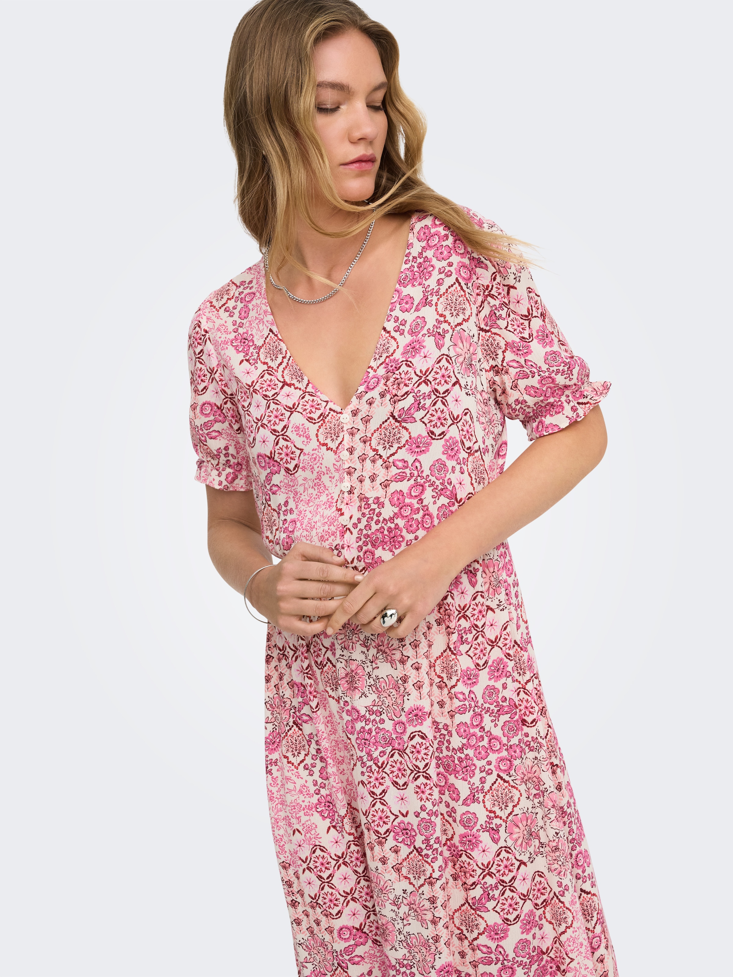 ONLY Maxikleid »ONLCHIANTI S/S LONG DRESS WVN NOOS« Viskose, regular fit
