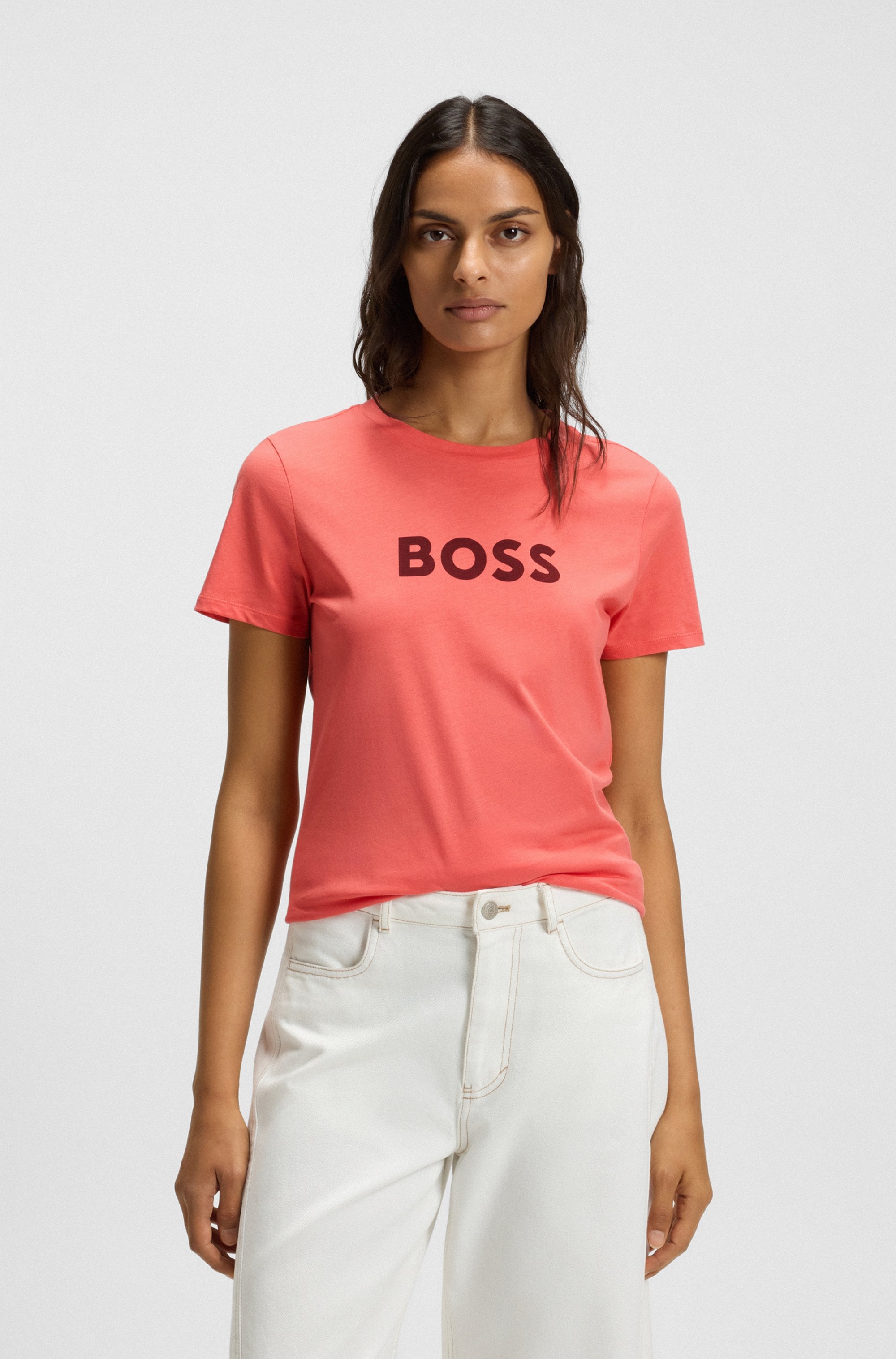 BOSS ORANGE T-Shirt "Elogo Premium Damenmode", mit BOSS-Schriftzug günstig online kaufen