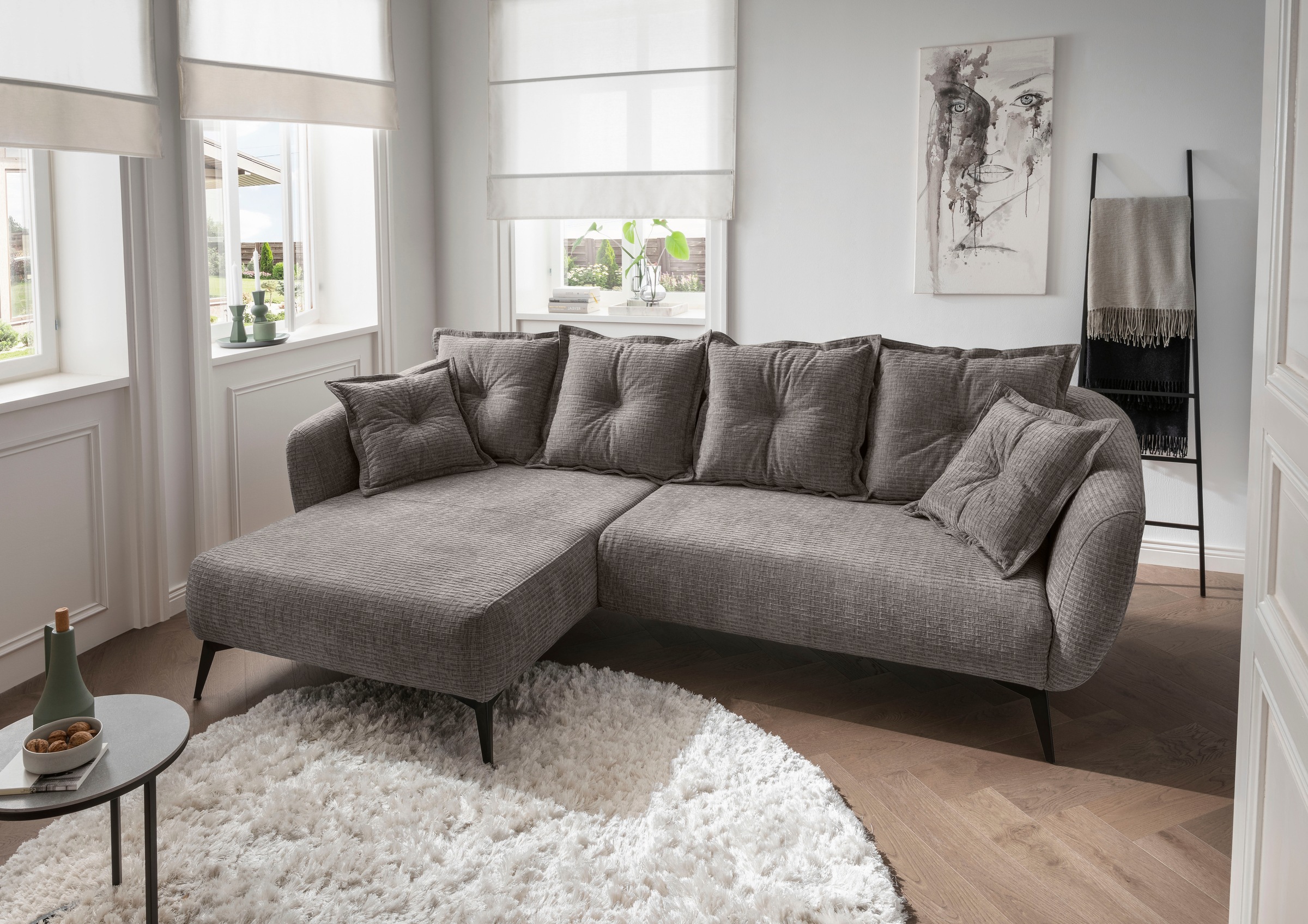 Home affaire Ecksofa "Baggio Stellmaße 277/162 cm, modern & elegant, hoher günstig online kaufen