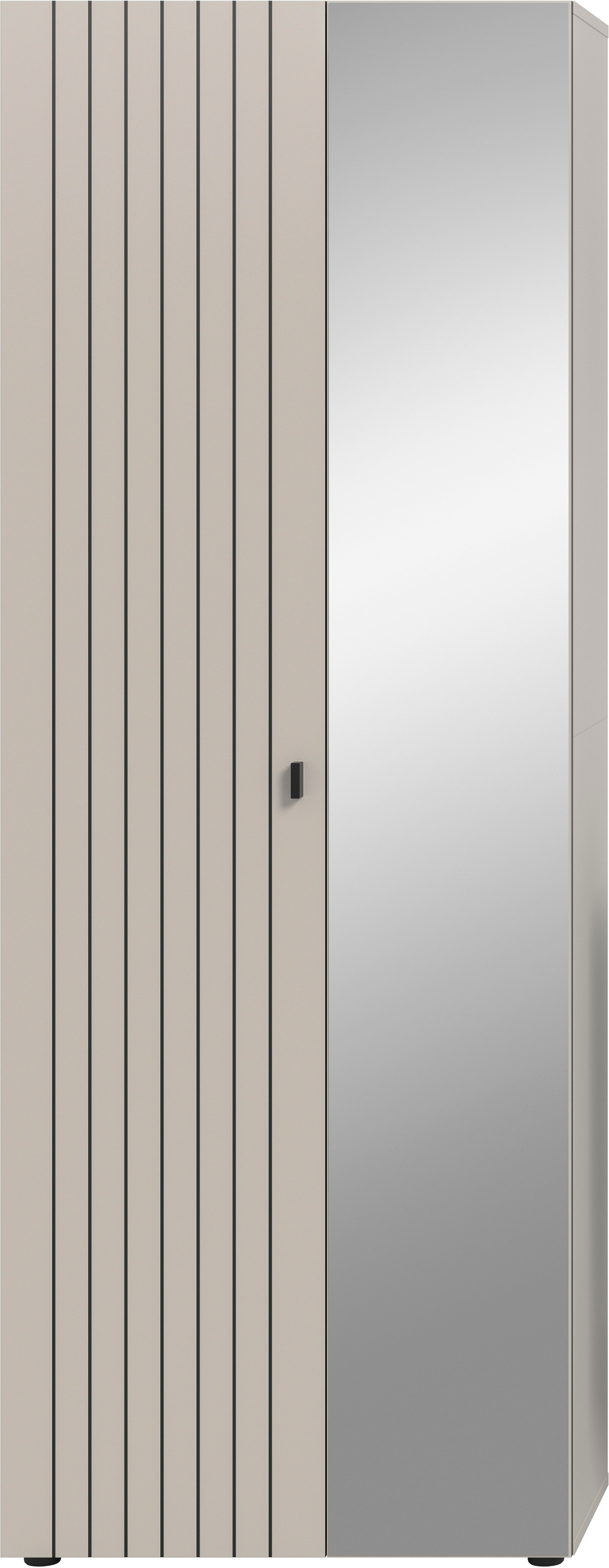 Home affaire Garderobenschrank "TATIO, Höhe 192 cm, Rillenoptik, Spiegeltür" 1 Stk. tlg. Garderobenschrank, Flurschrank, Dielenschrank