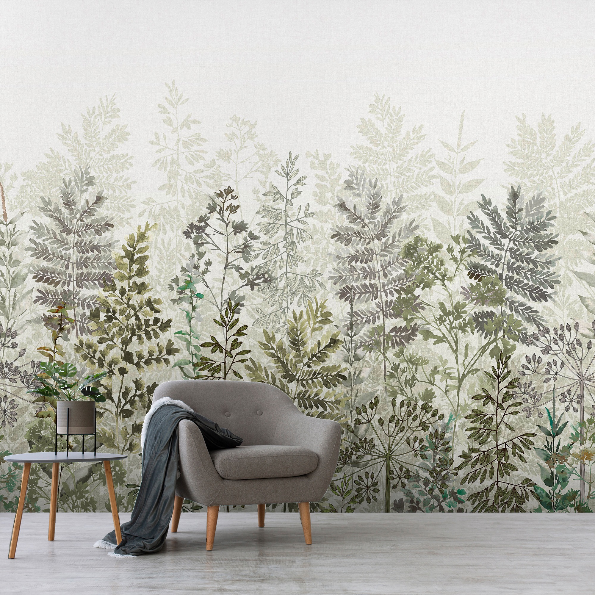 Art for the home Fototapete »Blatt-Silhouette« Motiv glatt Design Tapeten