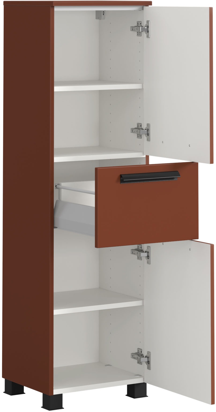 welltime Badmöbel-Set »SALVADA, 5tlg-Set, gedämpfte Scharniere, Softclose, Keramikbecken« Maße (B/T/H): 180/47,5/200 cm, 
