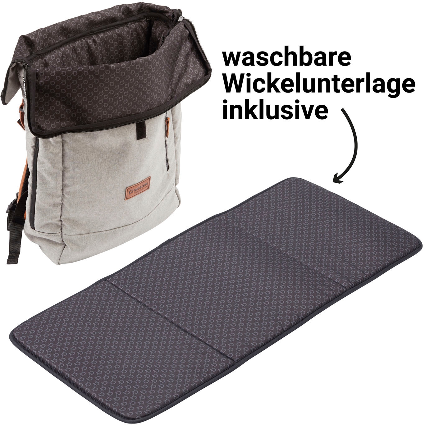Gesslein Wickelrucksack »N°6, steingrau«, Made in Germany